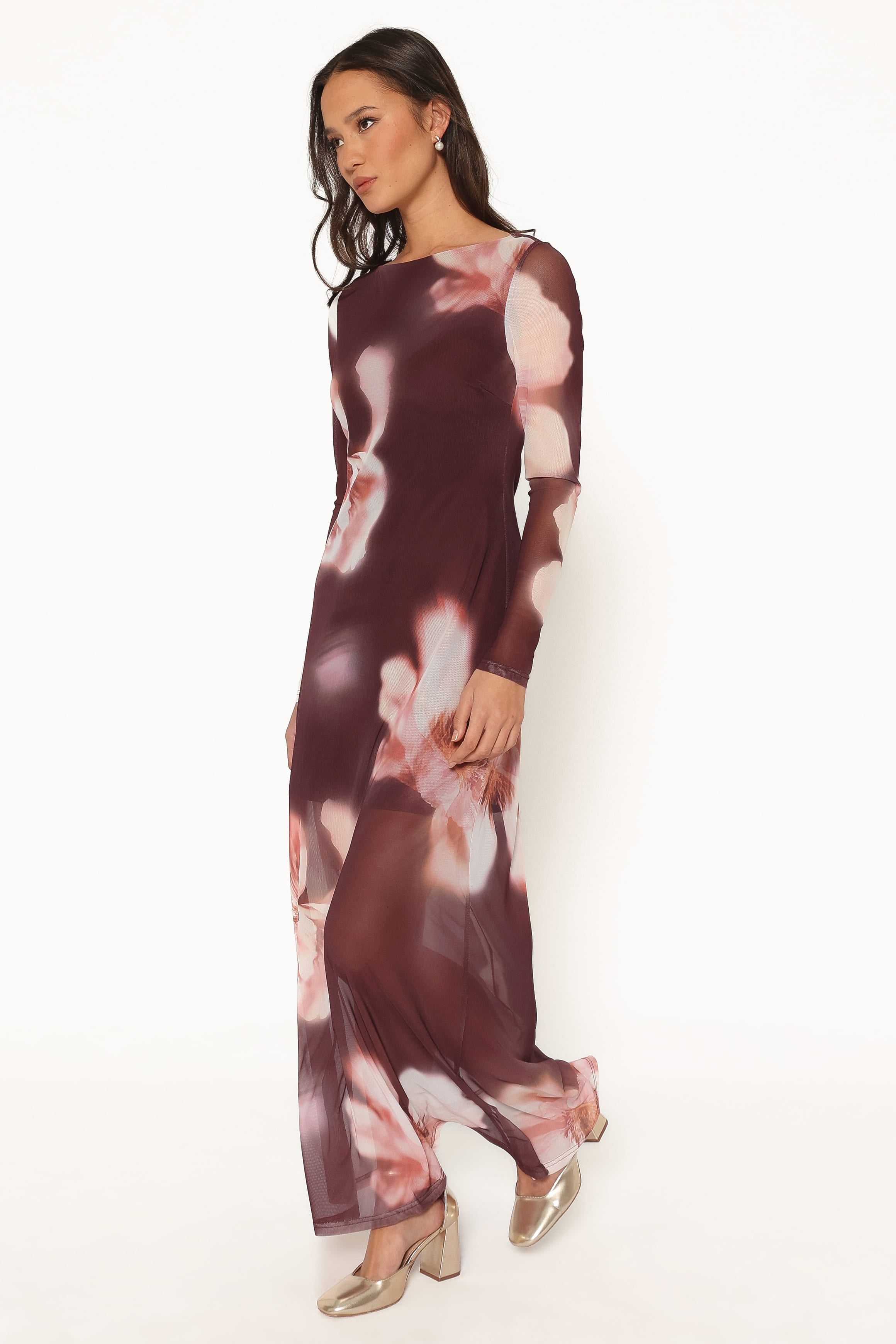 DRESSES Bradshaw Maxi Dress - Brown Blurred Floral