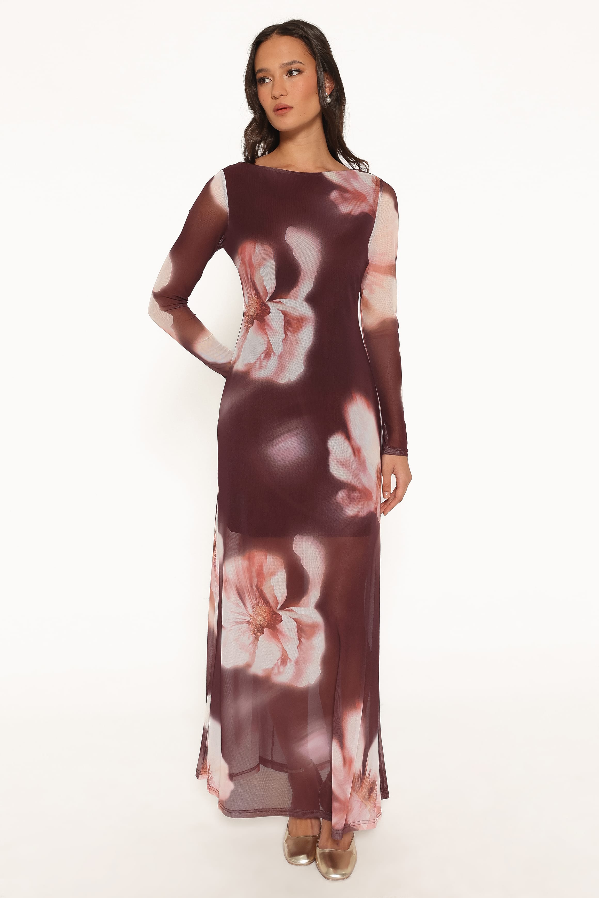 DRESSES Bradshaw Maxi Dress - Brown Blurred Floral