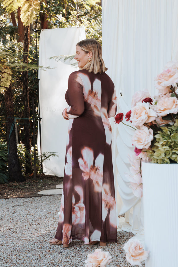 DRESSES Bradshaw Maxi Dress - Brown Blurred Floral