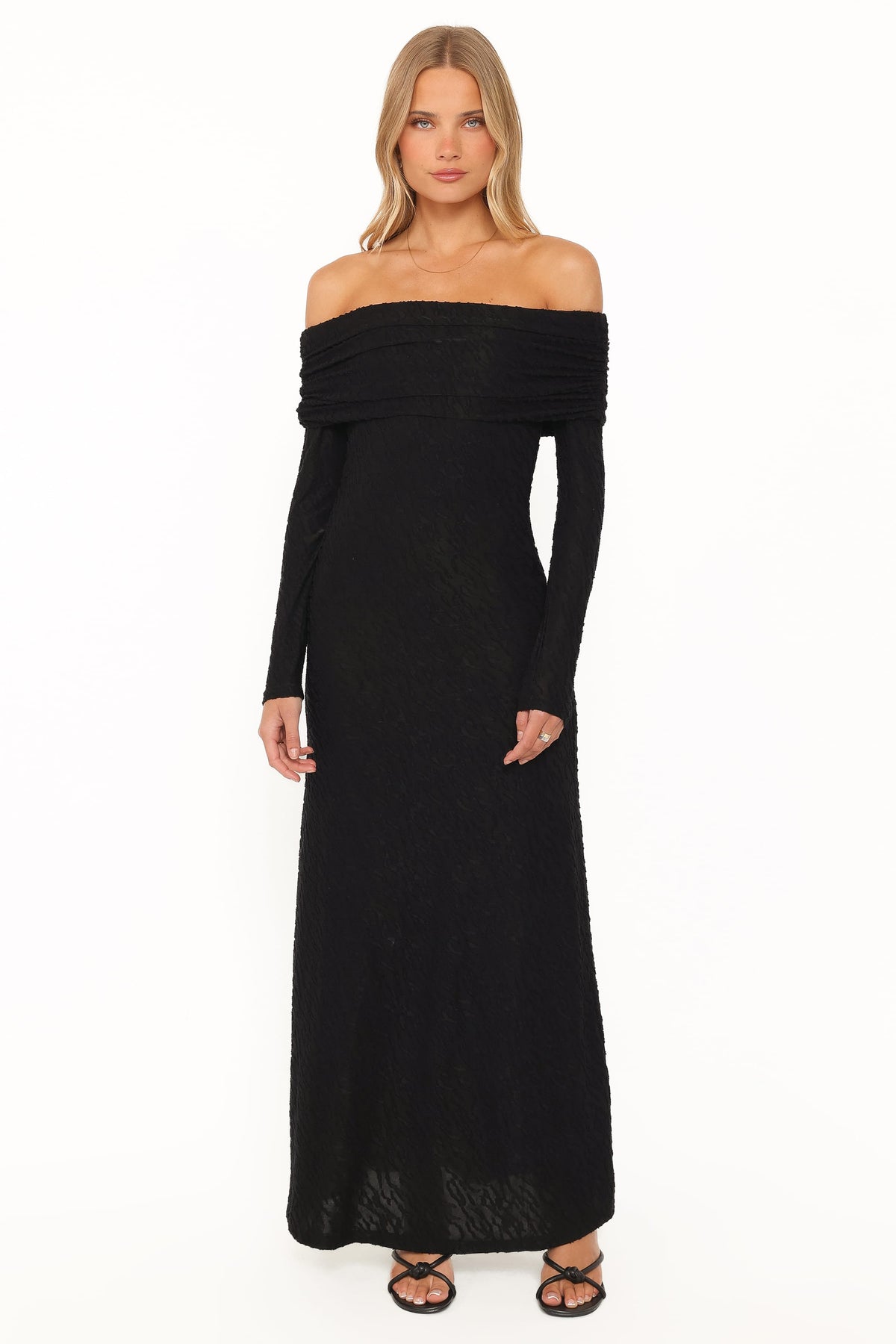 DRESSES Brandy Textured Mesh Maxi Dress - Black
