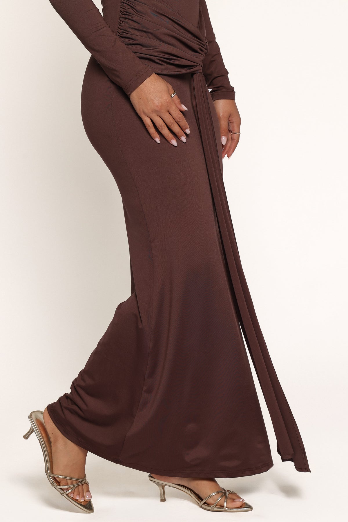 DRESSES Calena Long Sleeve Maxi Dress - Brown