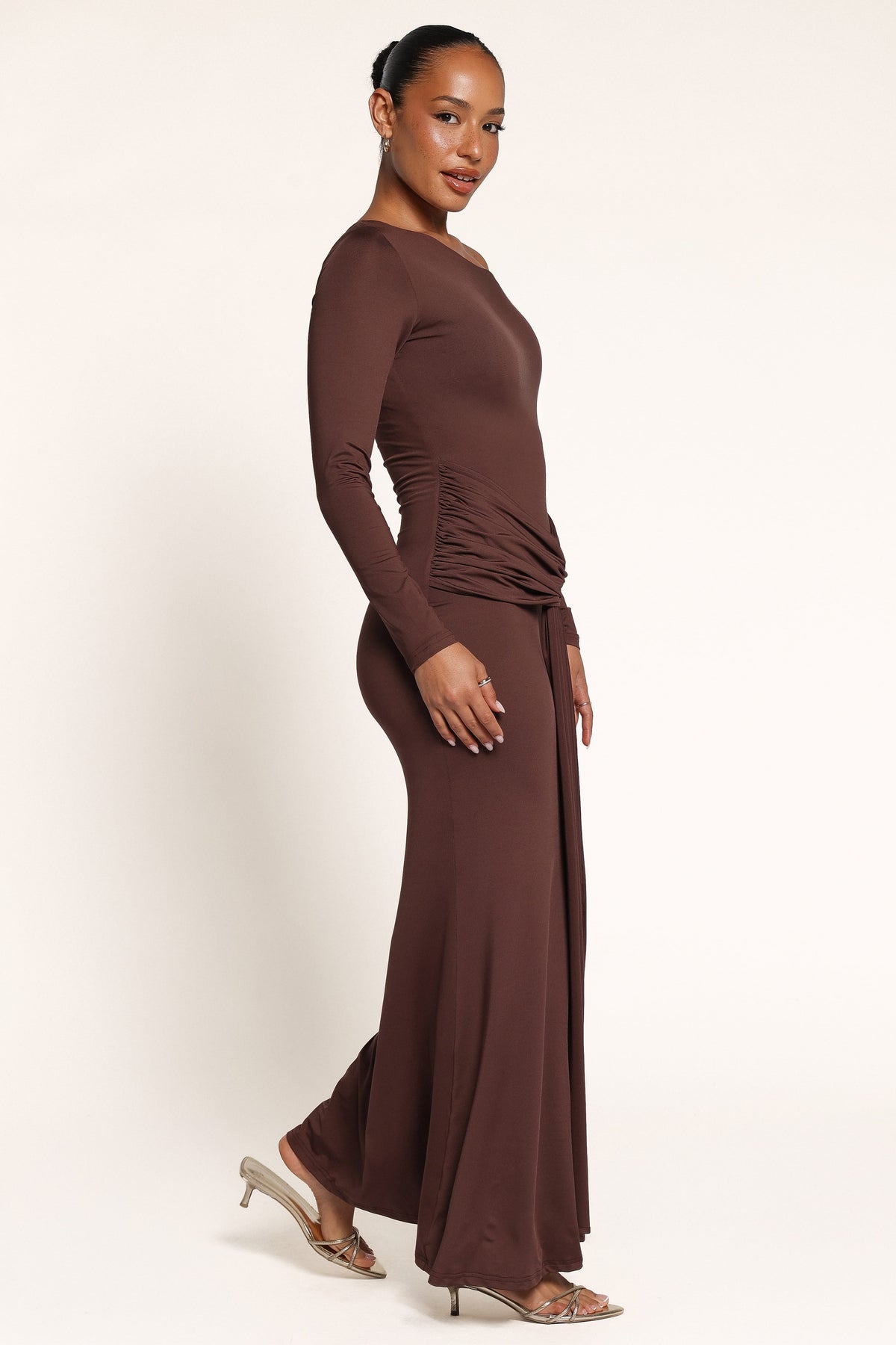 DRESSES Calena Long Sleeve Maxi Dress - Brown