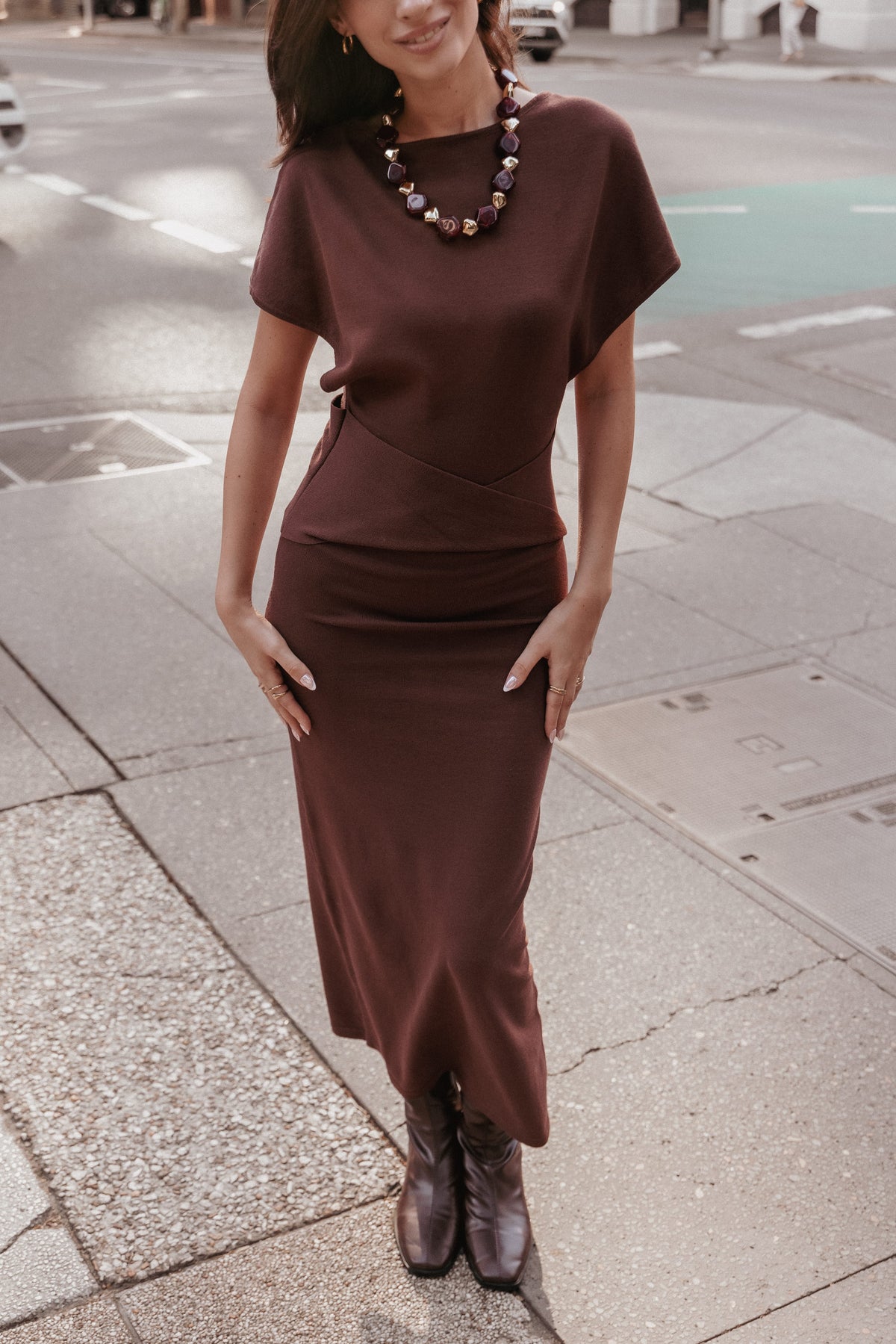 DRESSES Carlina Midi Dress - Brown