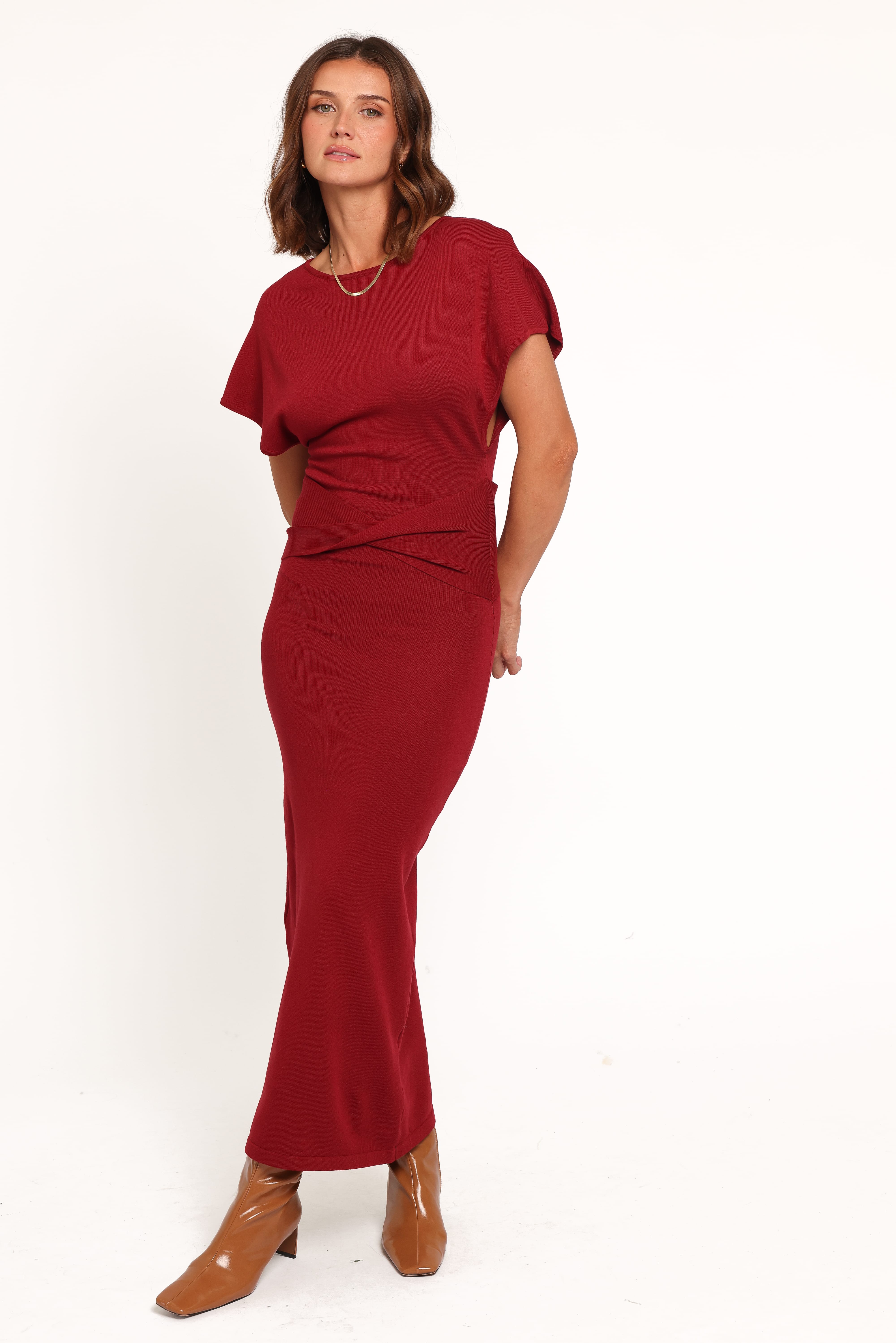 DRESSES Carlina Midi Dress - Burgundy