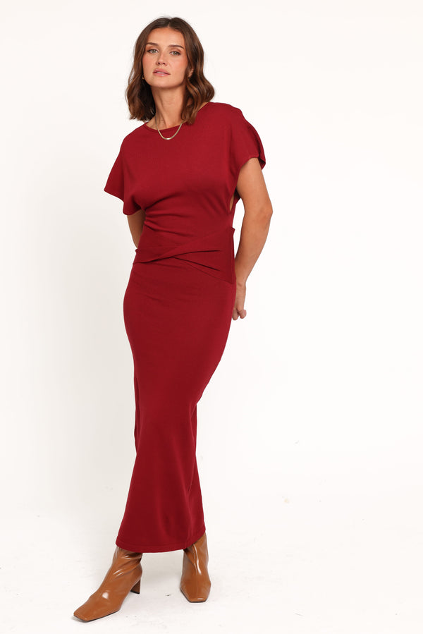 DRESSES Carlina Midi Dress - Burgundy