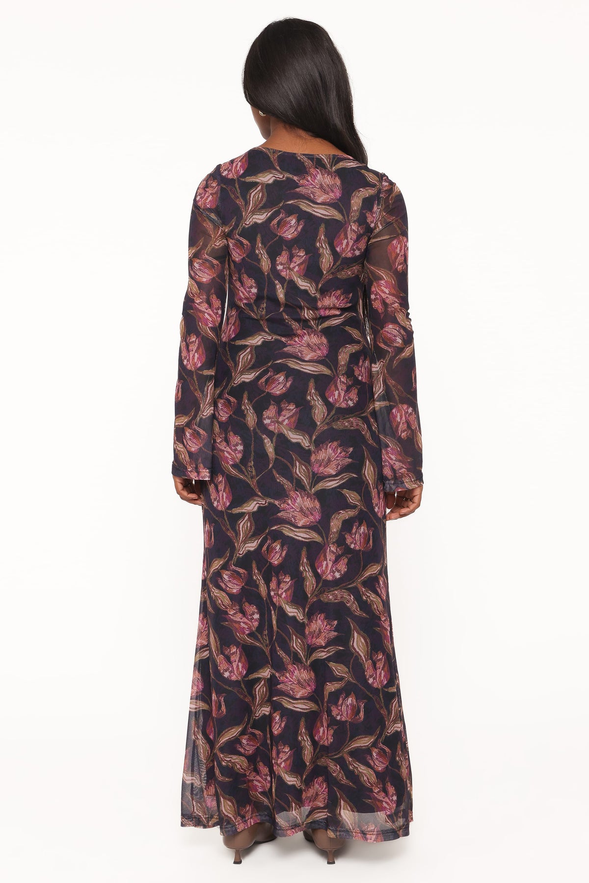 DRESSES Cassidy Long Sleeve Maxi Dress - Dark Plum Floral
