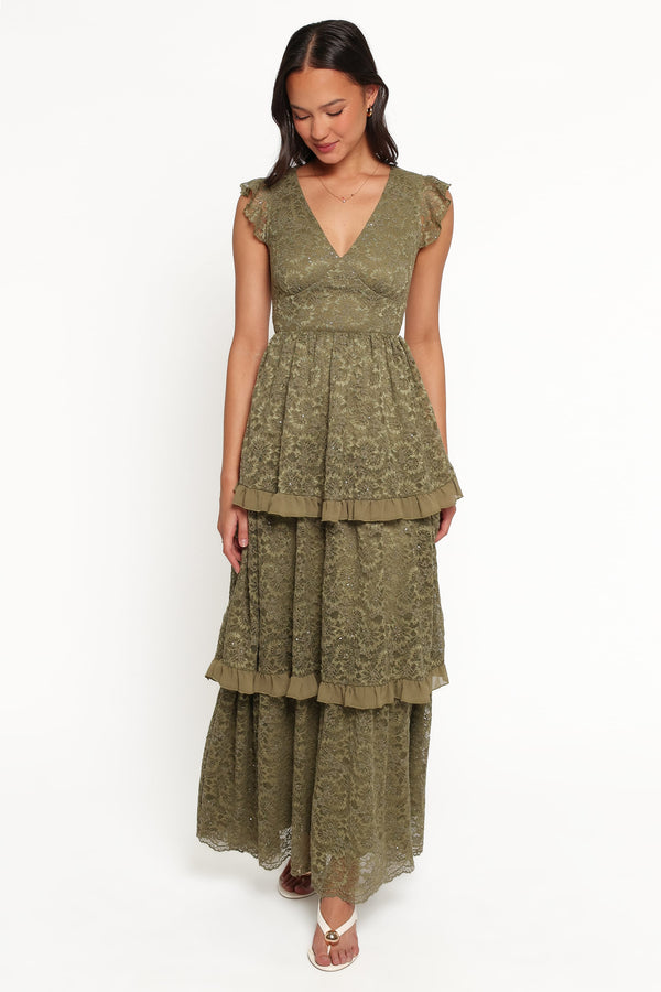 DRESSES Cataleya Maxi Dress - Olive Lace