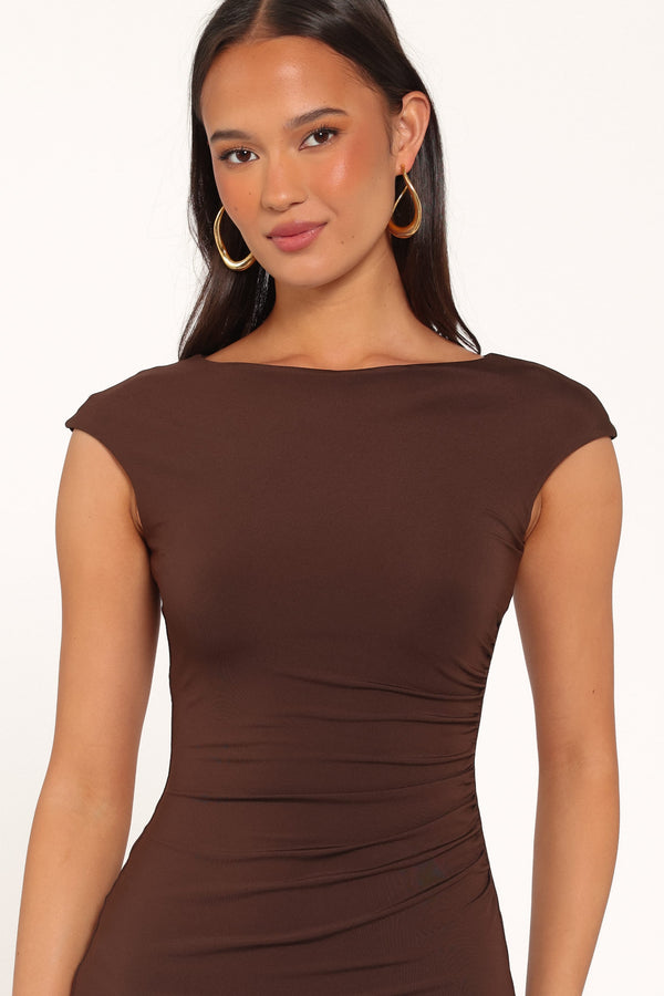 DRESSES Channing Lace Midi Dress - Chocolate Brown