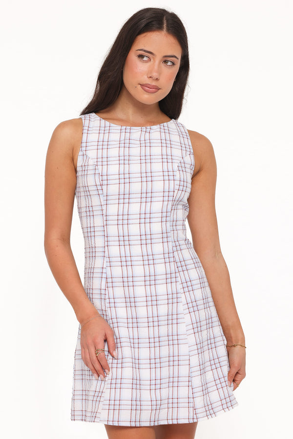 DRESSES Circe Mini Dress - Light Blue Plaid