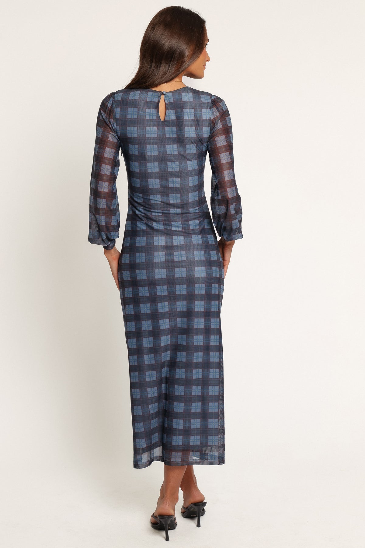 DRESSES Clemens Mesh Maxi Dress - Blue Plaid