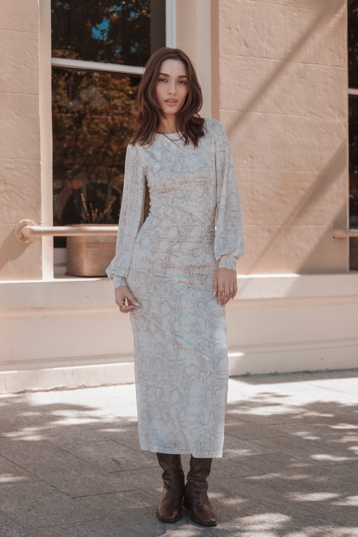 DRESSES Clemens Mesh Maxi Dress - Snake Print