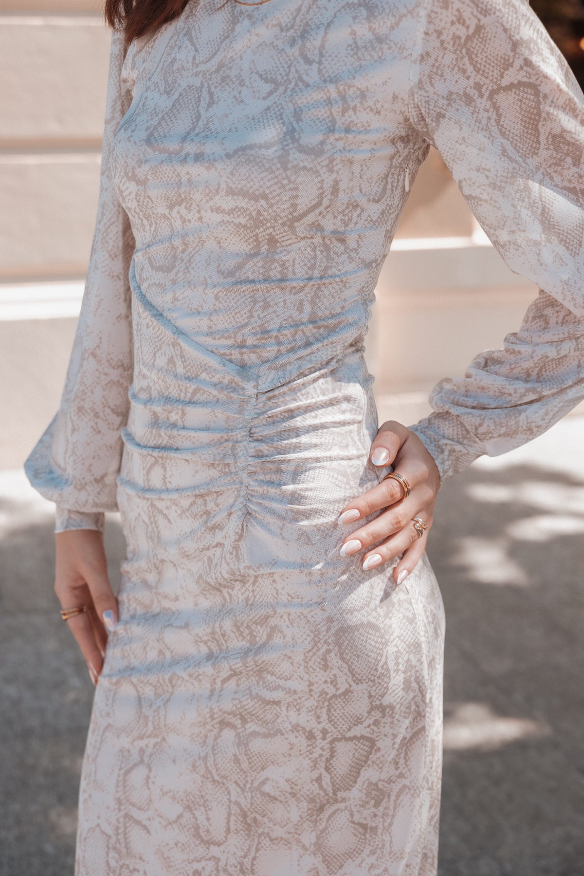 DRESSES Clemens Mesh Maxi Dress - Snake Print