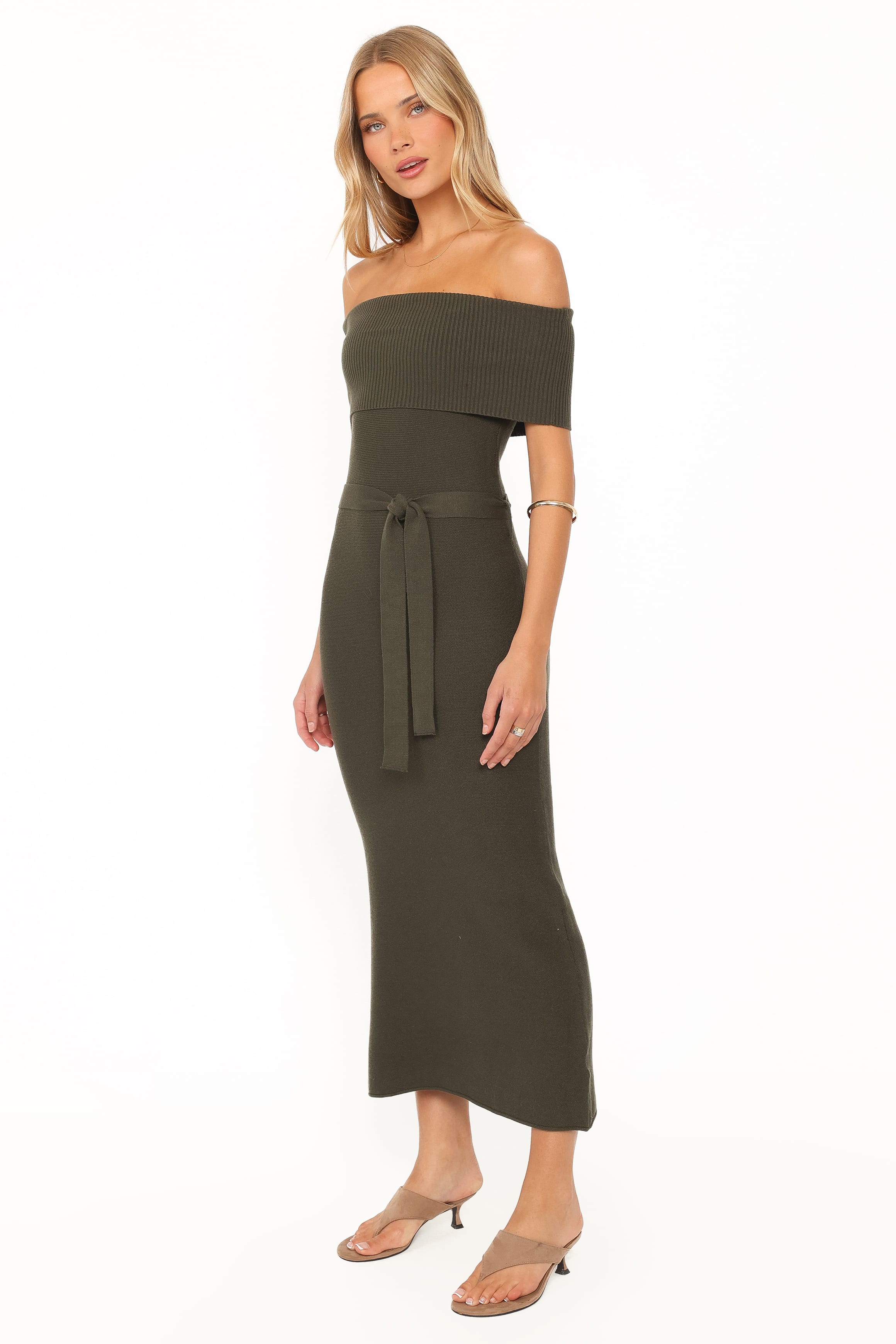 DRESSES Colleen Off Shoulder Maxi Dress - Olive Green