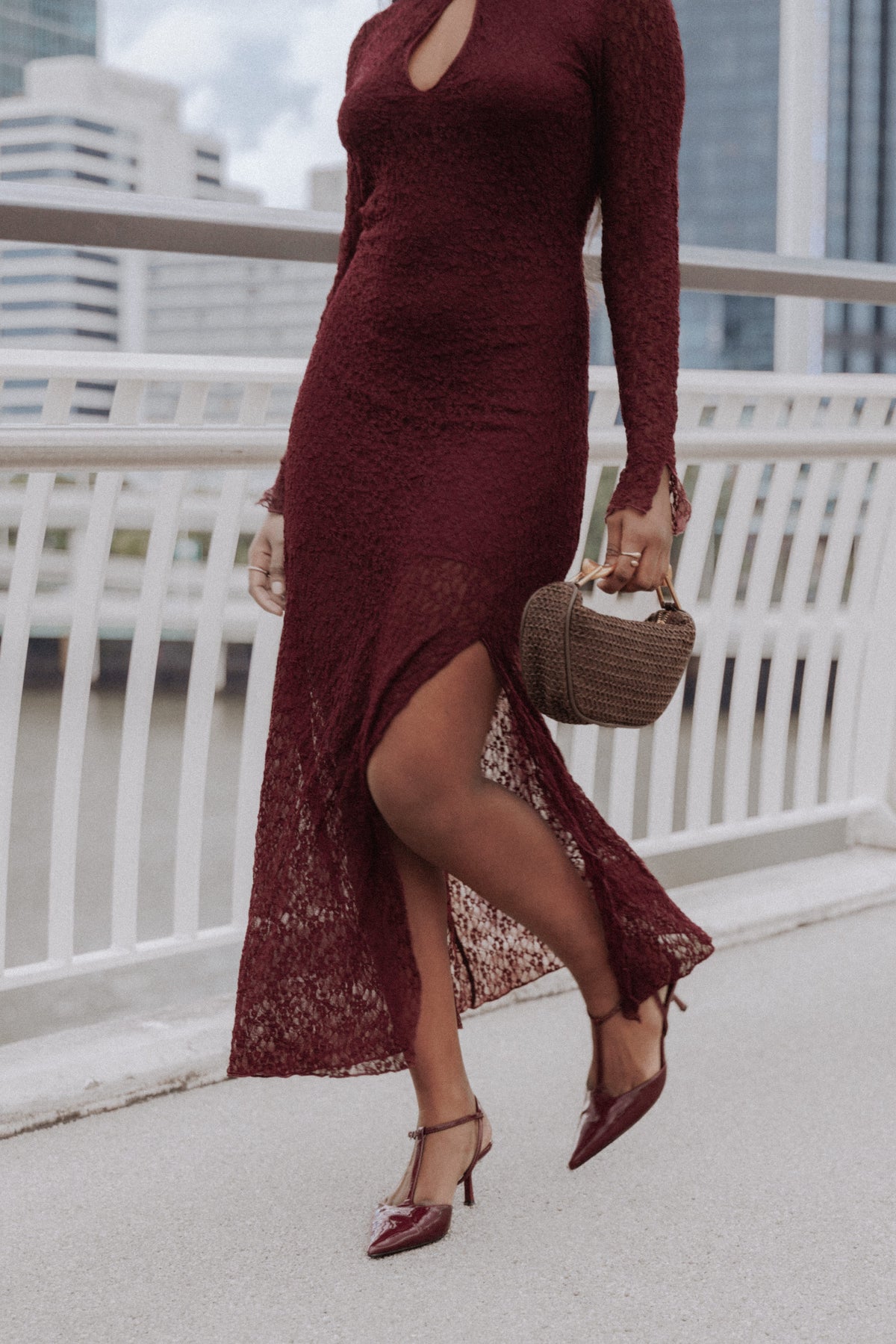 DRESSES Darlita Lace Maxi Dress - Burgundy