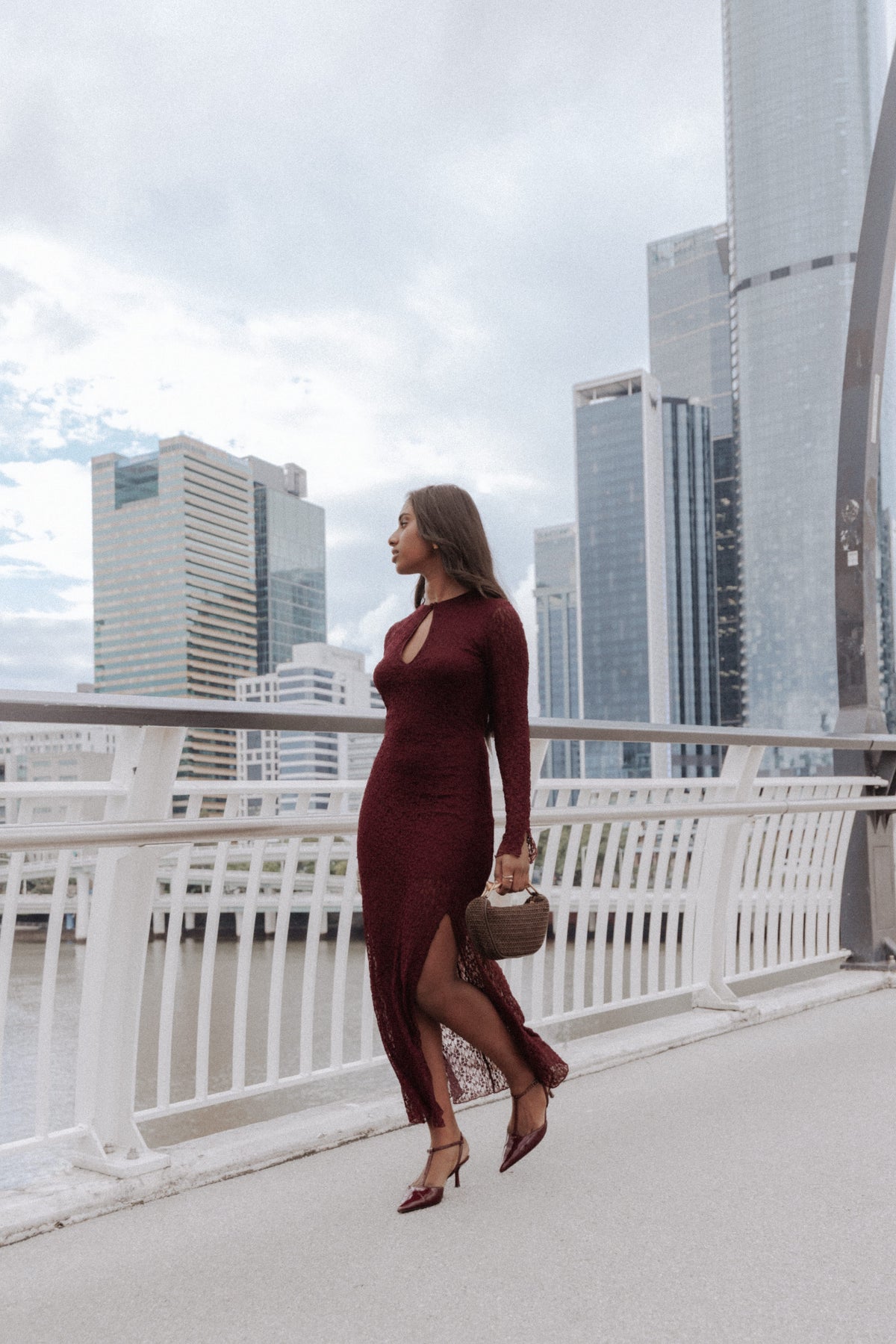 DRESSES Darlita Lace Maxi Dress - Burgundy
