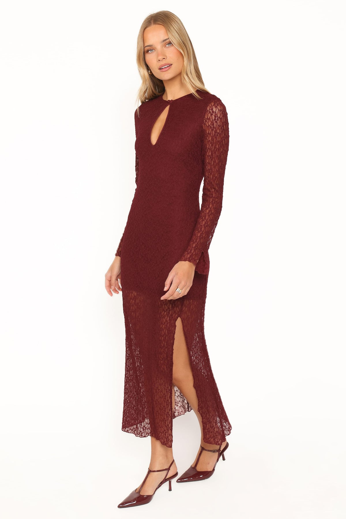 DRESSES Darlita Lace Maxi Dress - Burgundy