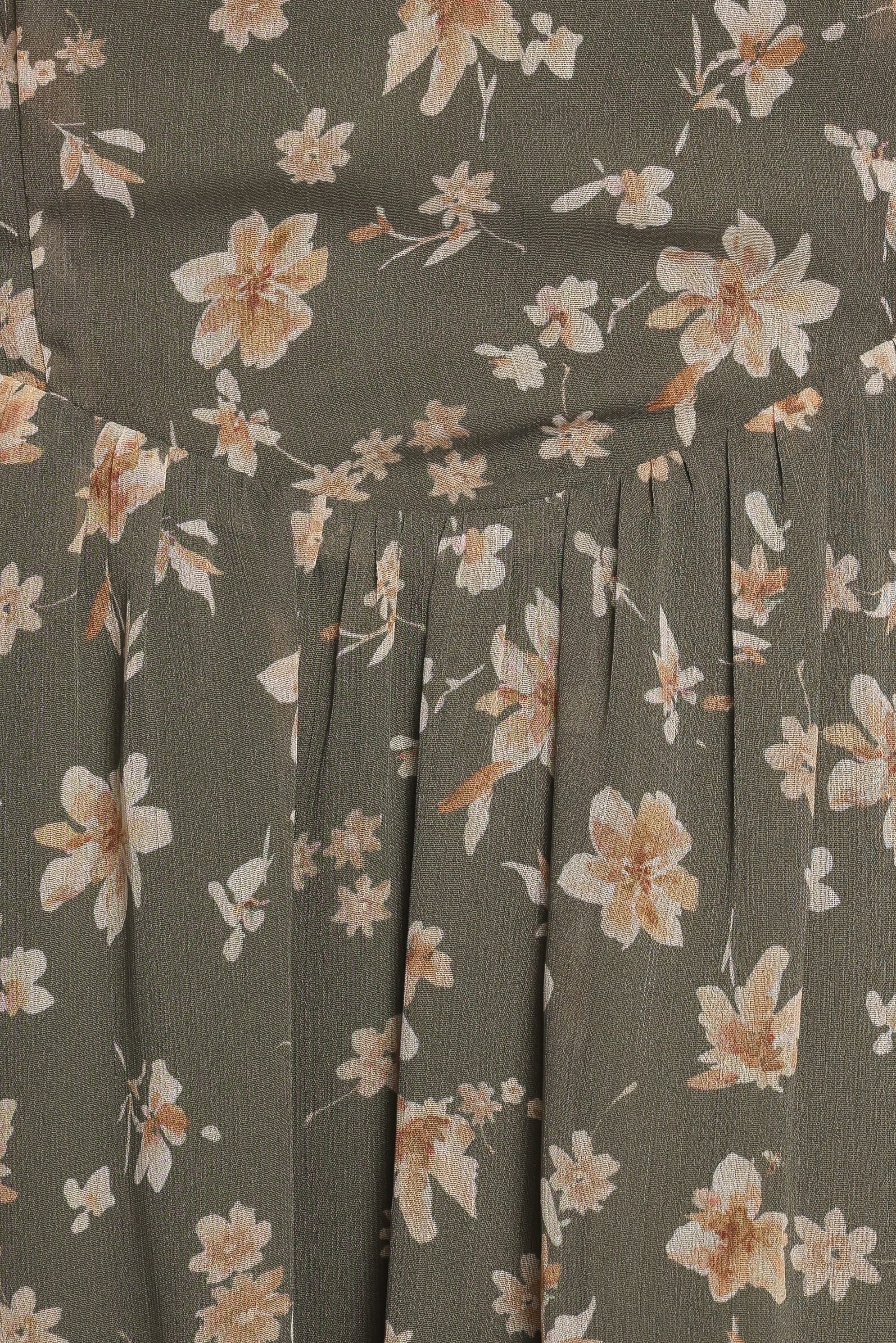 DRESSES Davie Midi Dress - Olive Floral