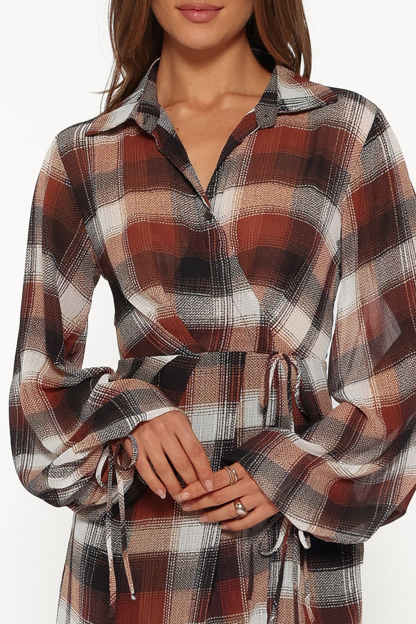 DRESSES Eadie Long Sleeve Mini Dress - Plaid
