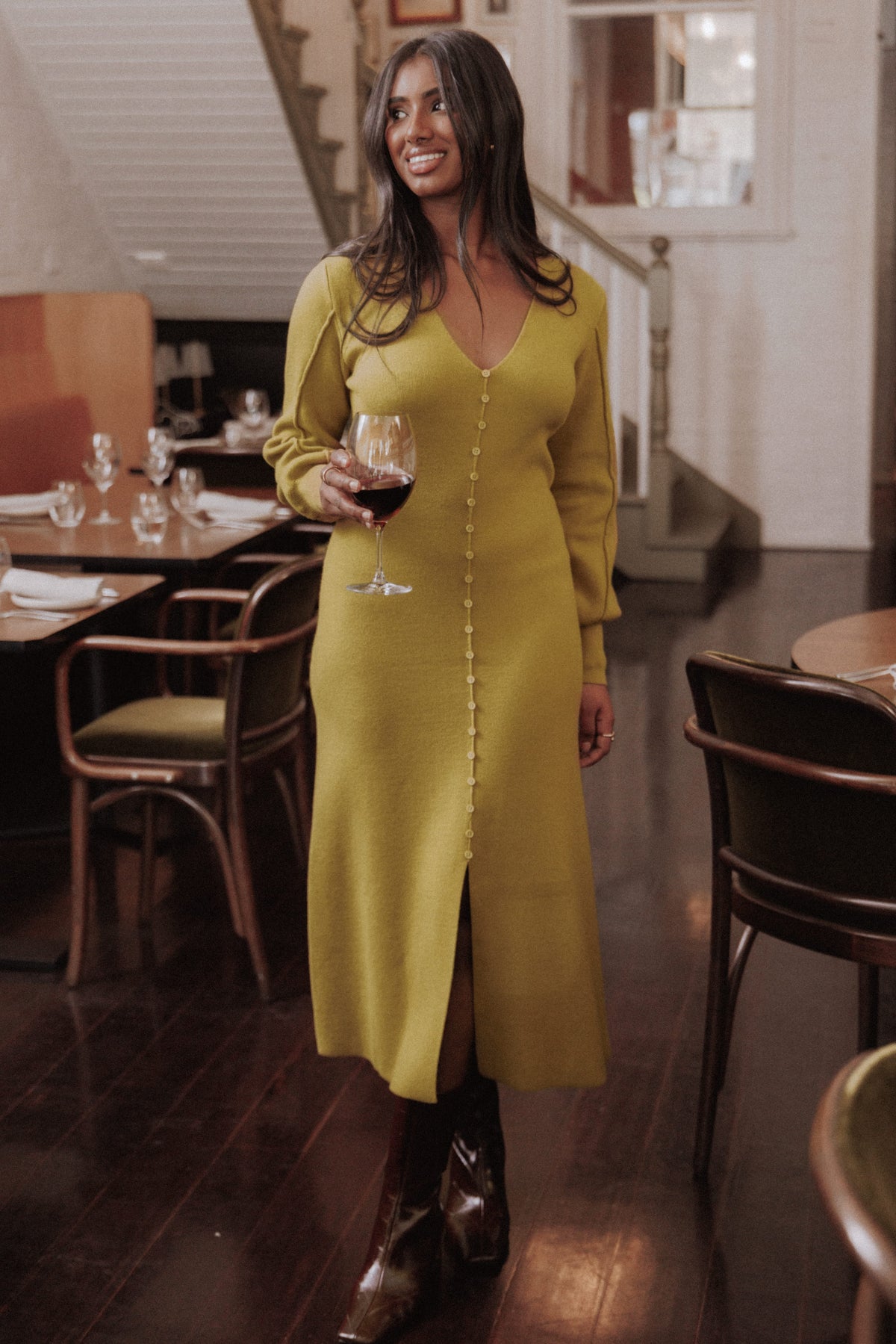 DRESSES Ellen Knit Maxi Dress - Burnished Gold