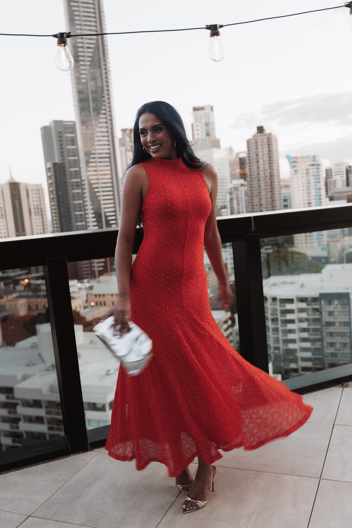 DRESSES Elysha Maxi Dress - Red Lace