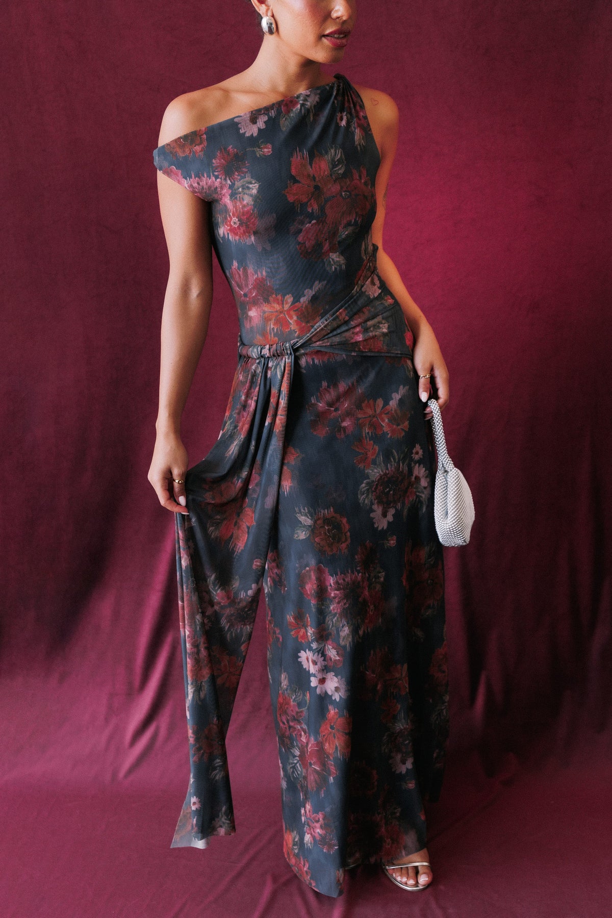 DRESSES Emelia Maxi Dress - Navy Blurred Floral