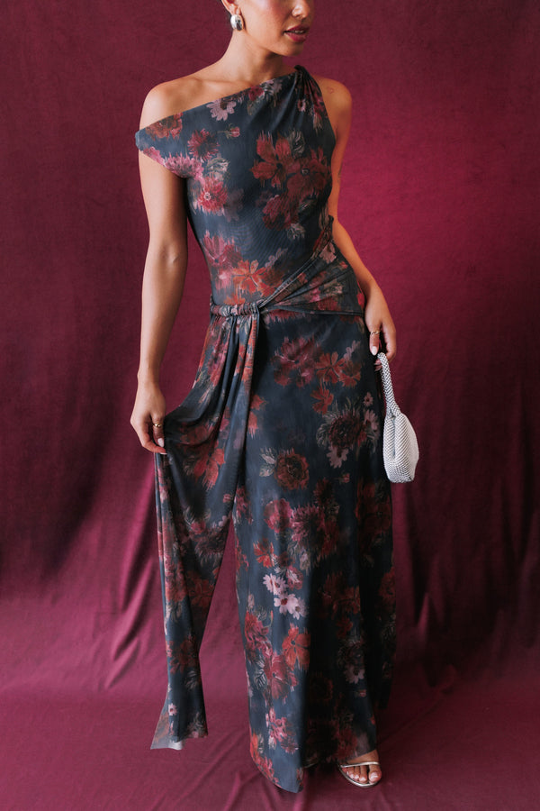 DRESSES Emelia Maxi Dress - Navy Blurred Floral