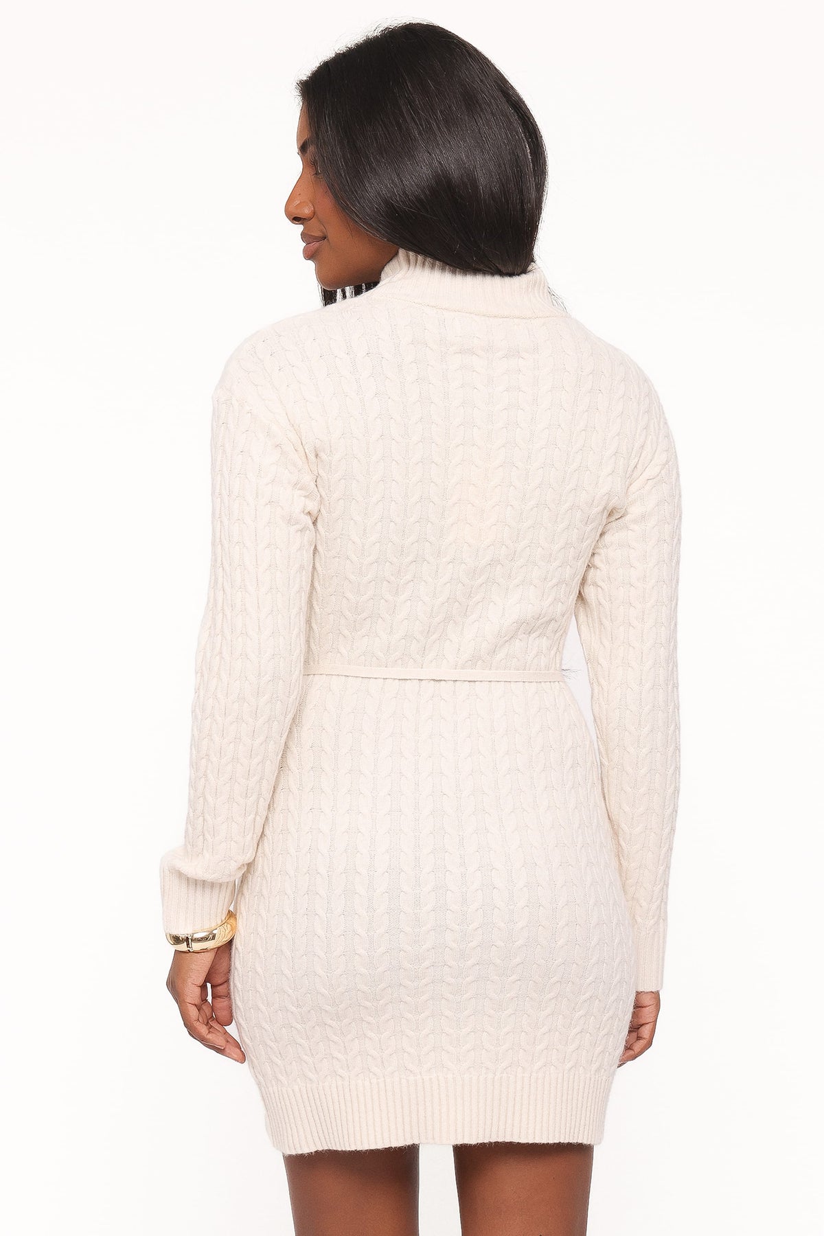 DRESSES Espa Cable Knit Sweater Mini Dress - Cream