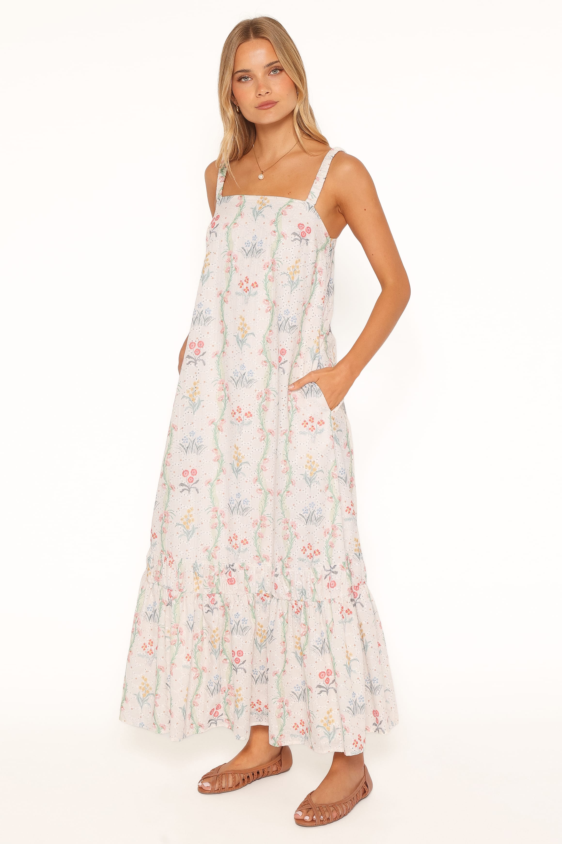 DRESSES Evaline Maxi Dress - White Floral