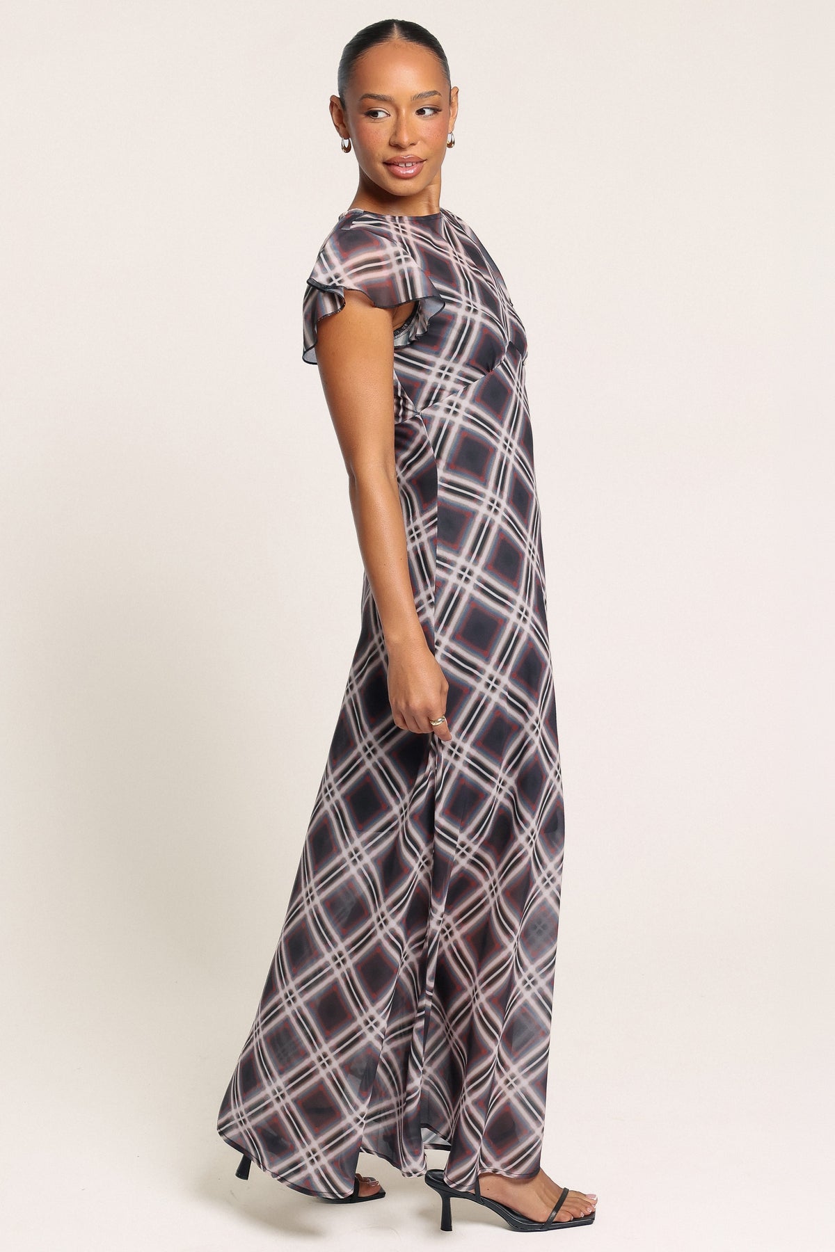 DRESSES Fenella Maxi Dress - Burgundy Tartan