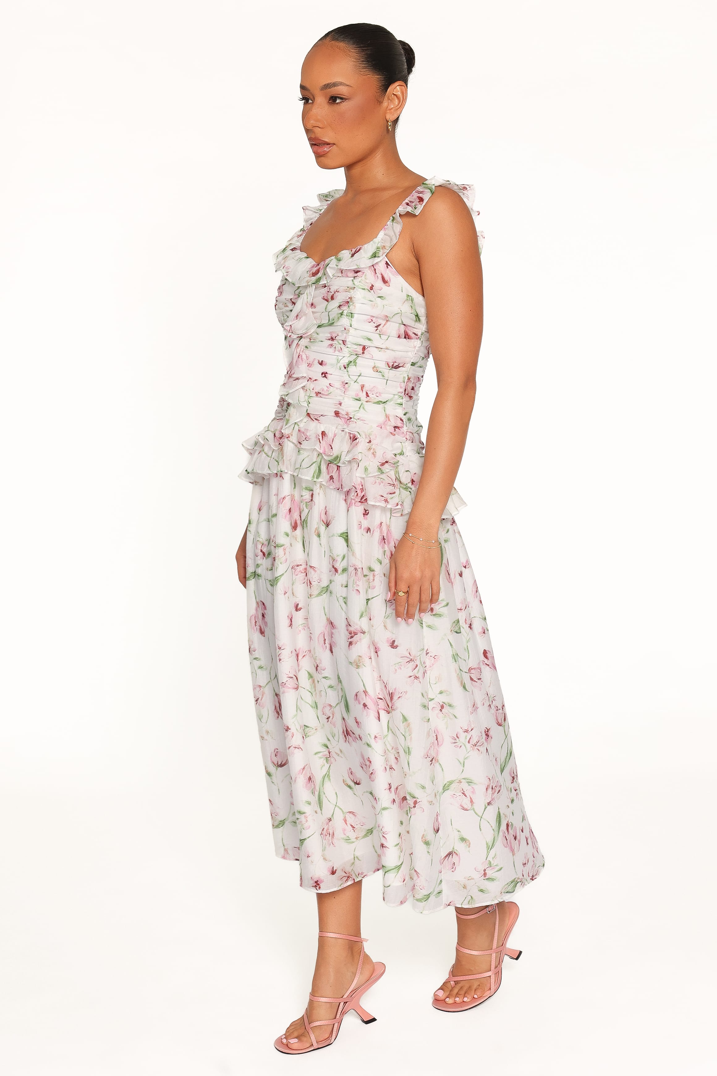 DRESSES Garcia Midi Dress - White Floral