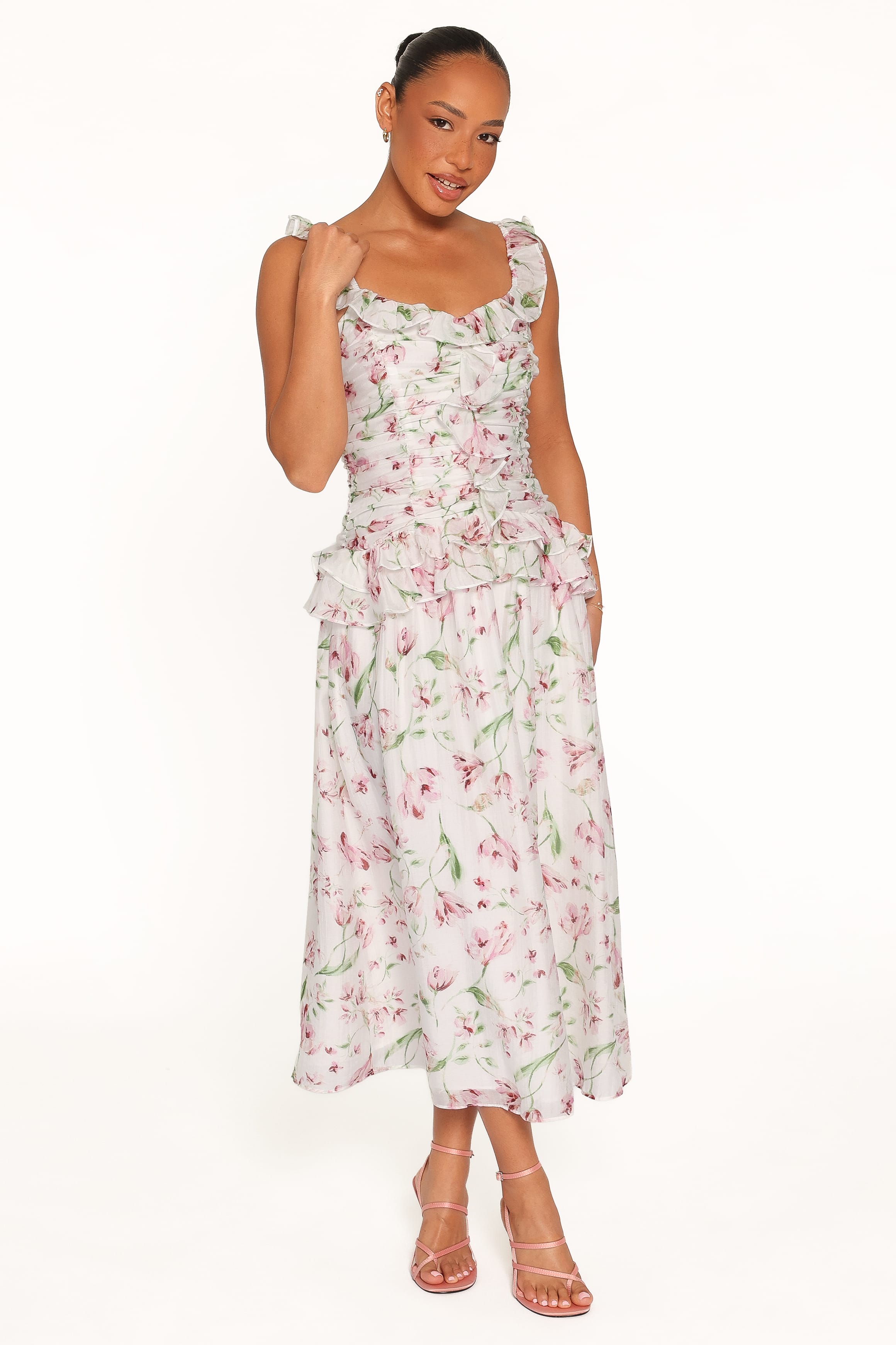DRESSES Garcia Midi Dress - White Floral