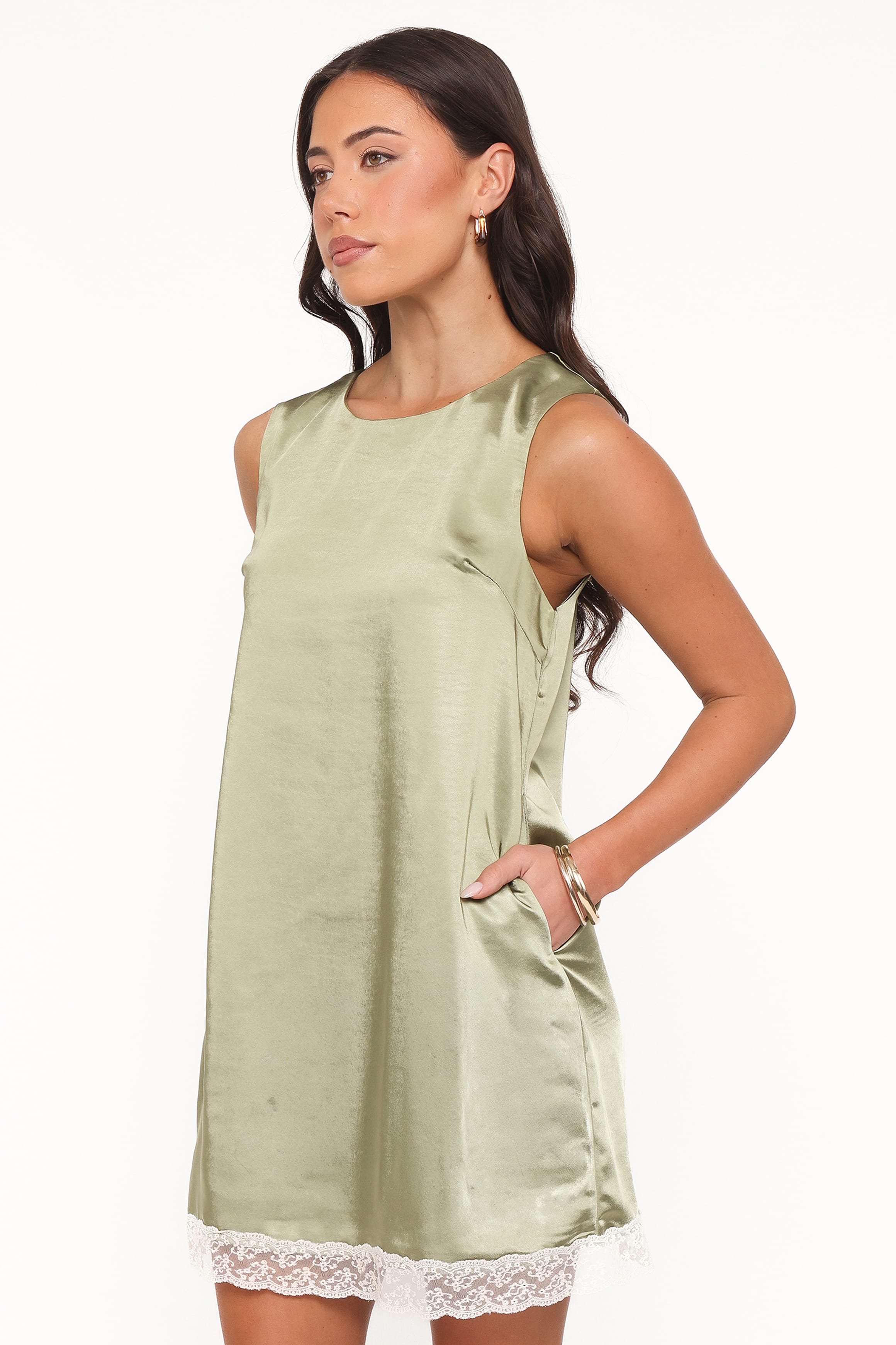 DRESSES Gretel Mini Dress - Green/Cream