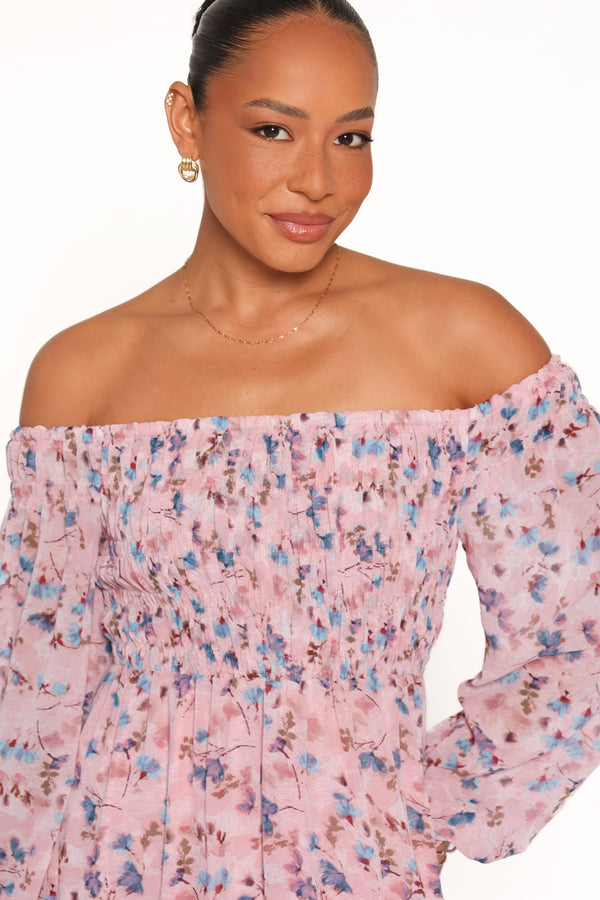 DRESSES Harlon Off Shoulder Maxi Dress - Pink Floral