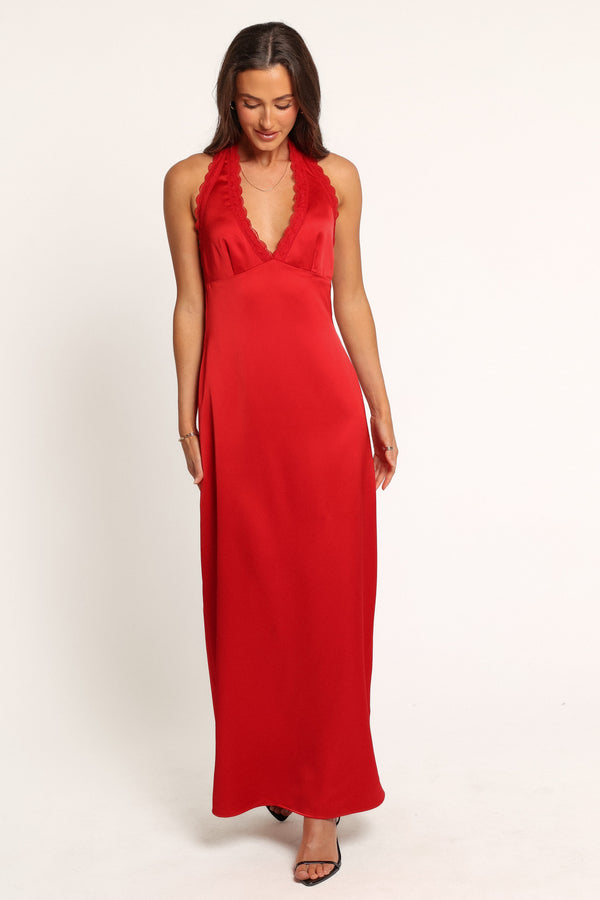 DRESSES Inga Halterneck Maxi Dress - Red