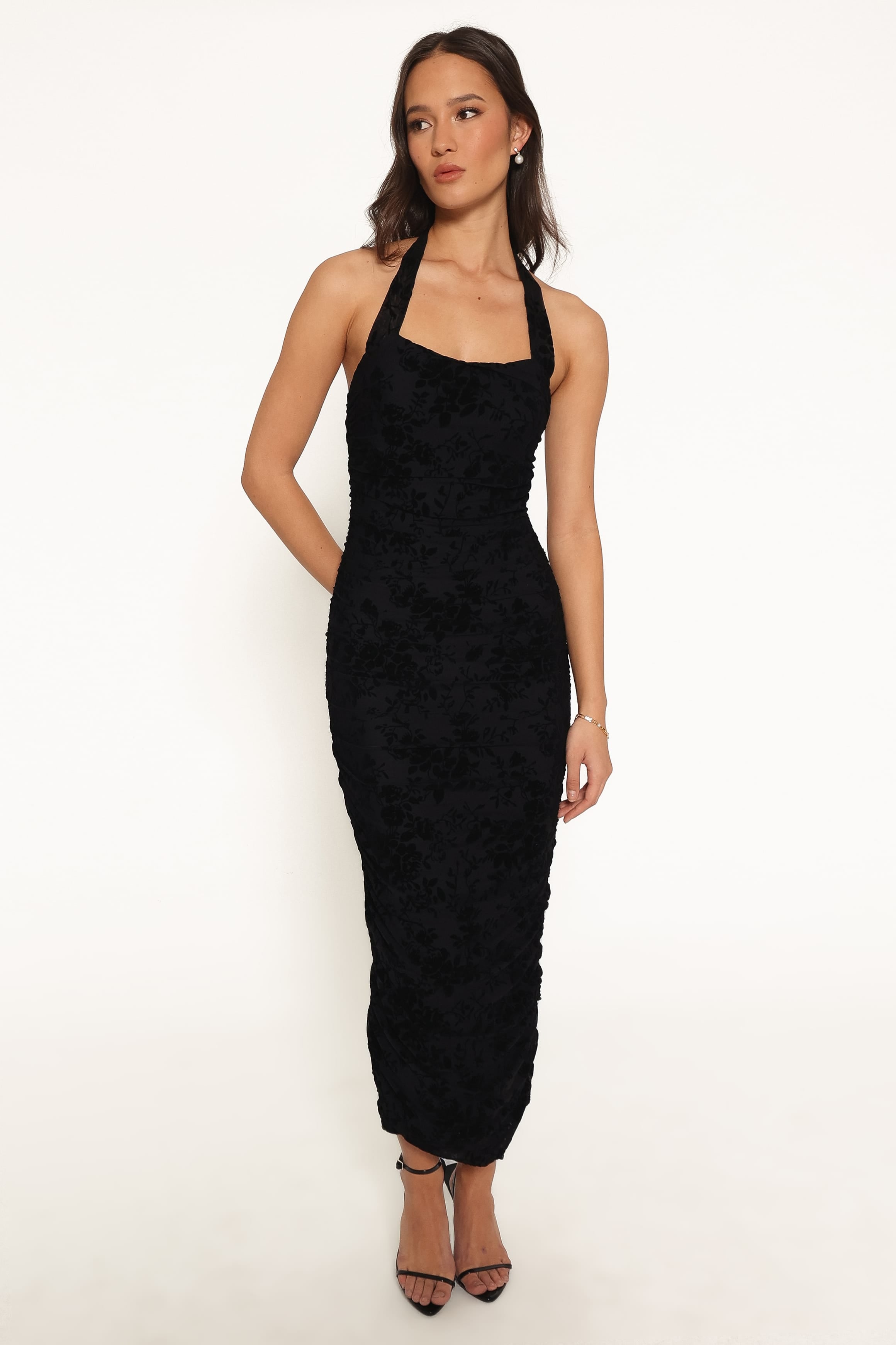 DRESSES Izzie Midi Dress - Black Velvet Floral