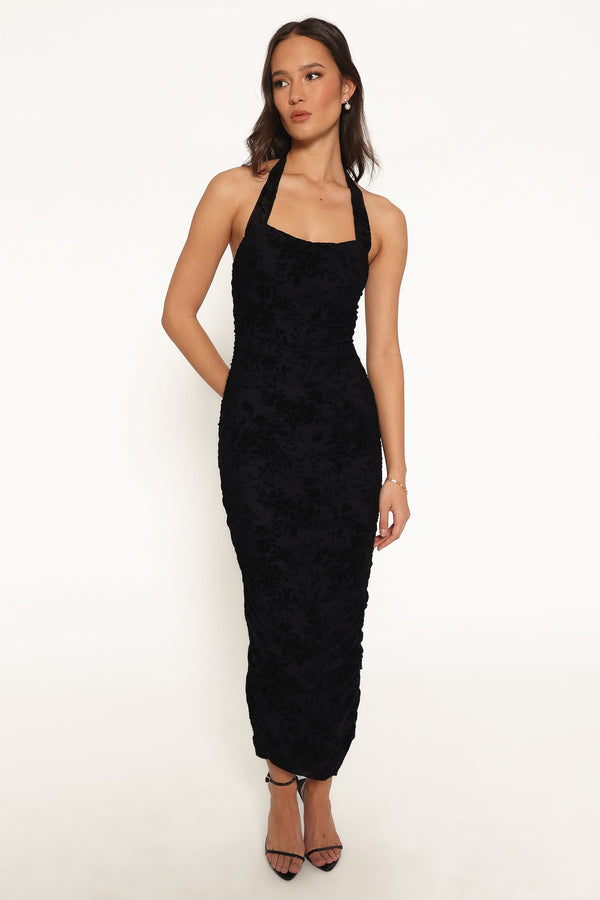 DRESSES Izzie Midi Dress - Black Velvet Floral