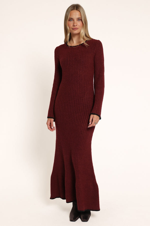 DRESSES Jarnie Long Sleeve Maxi Dress - Wine
