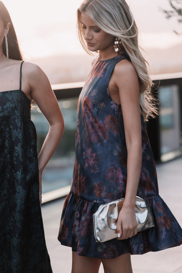 DRESSES Jaycee Mini Dress - Navy Blurred Floral