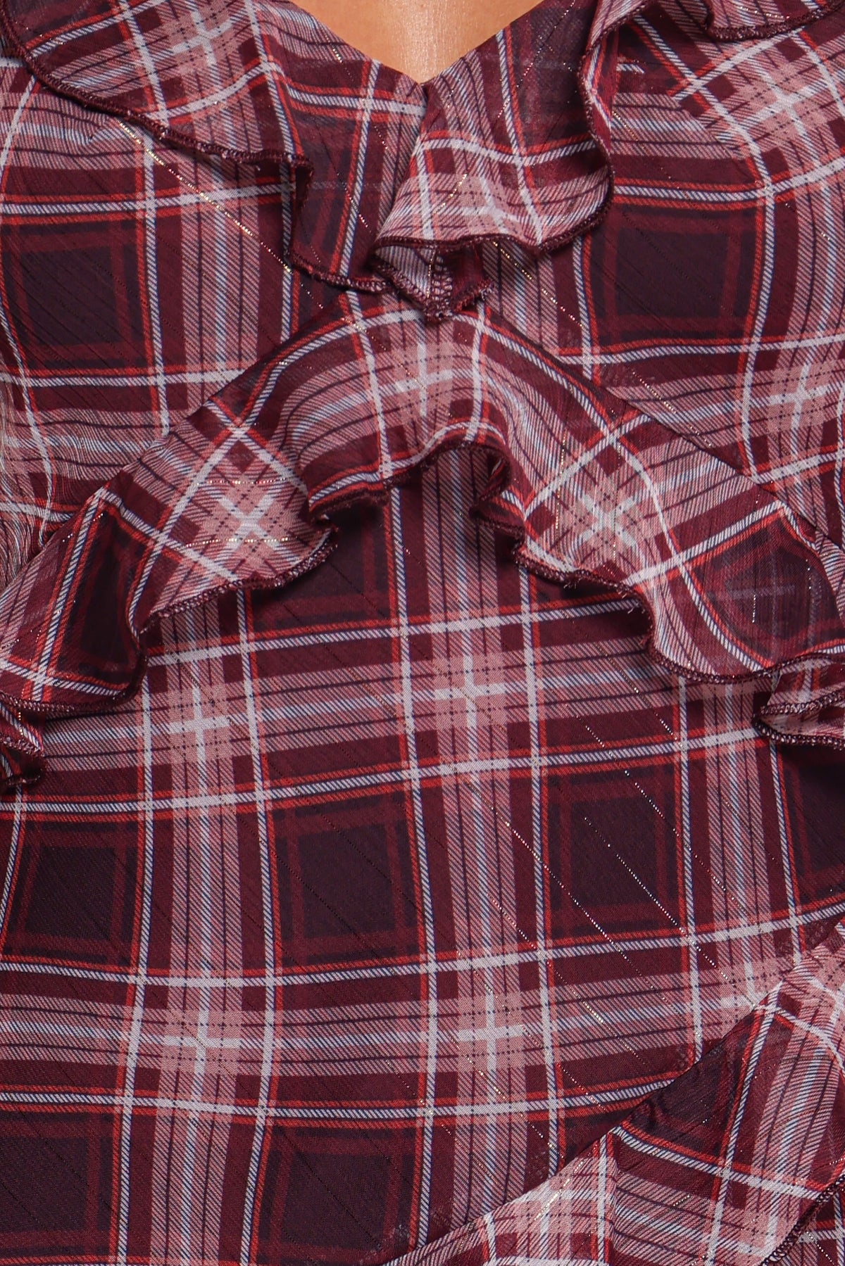 DRESSES Jianna Maxi Dress - Burgundy Plaid