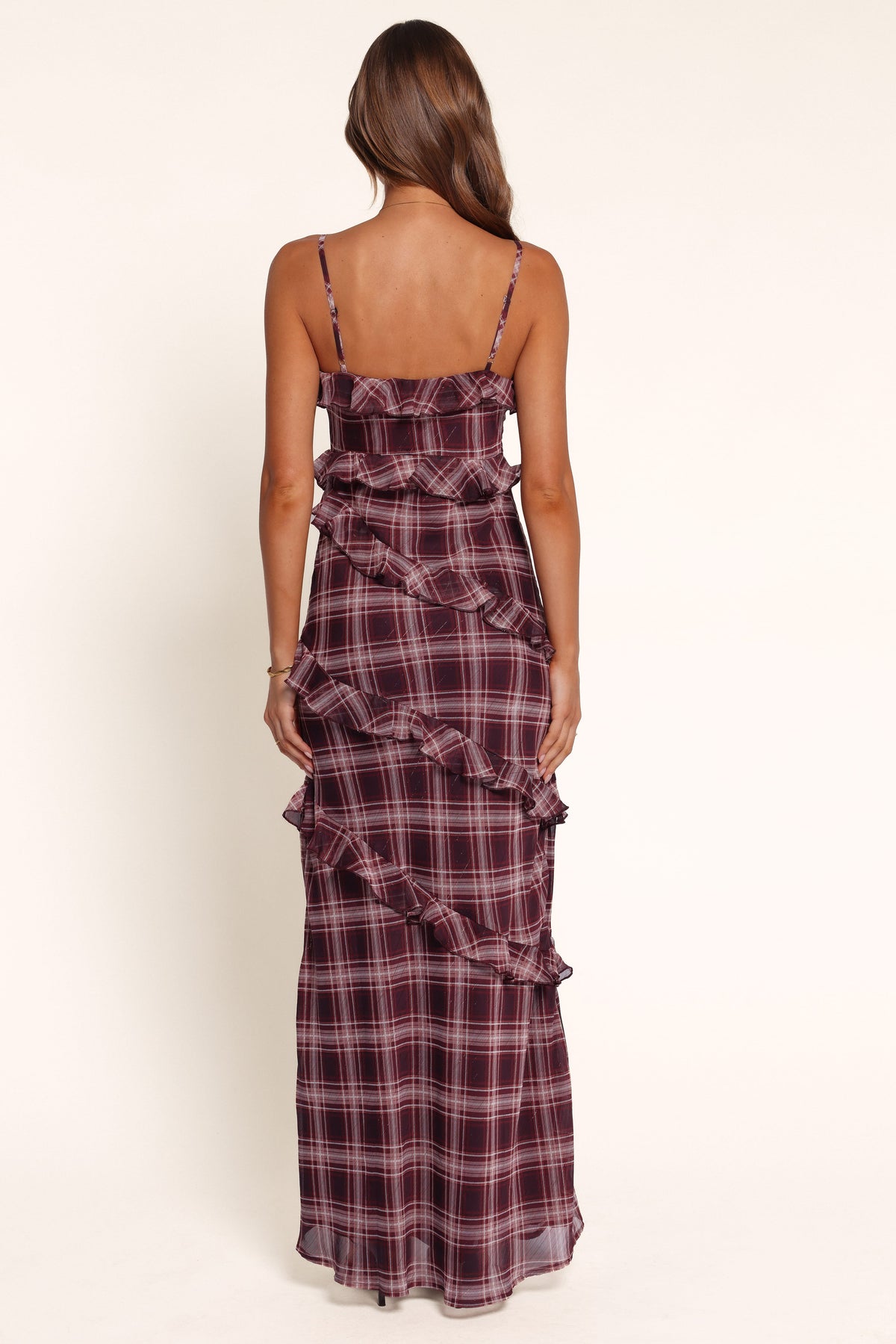 DRESSES Jianna Maxi Dress - Burgundy Plaid