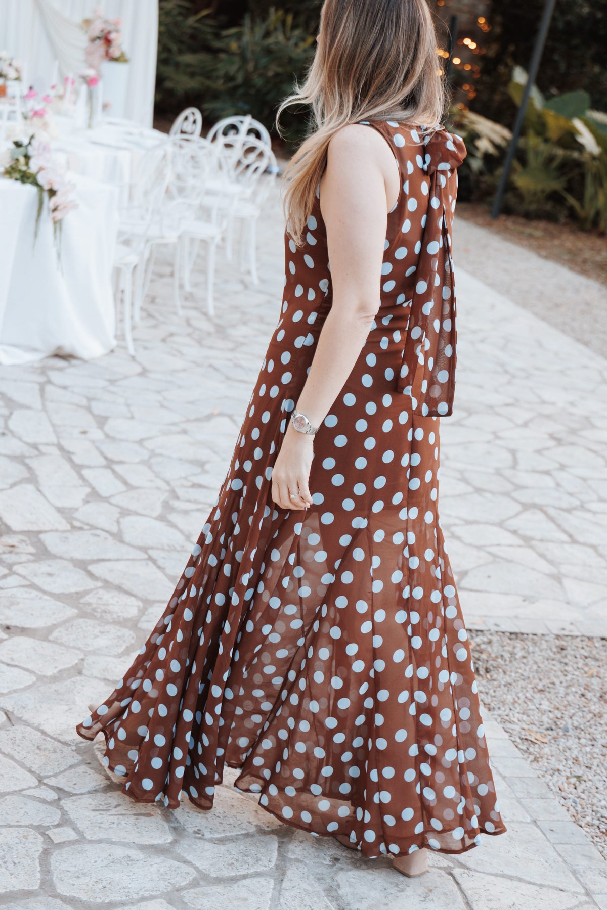 Brown Polka Dot Polka dot Petal & Pup maxi dress