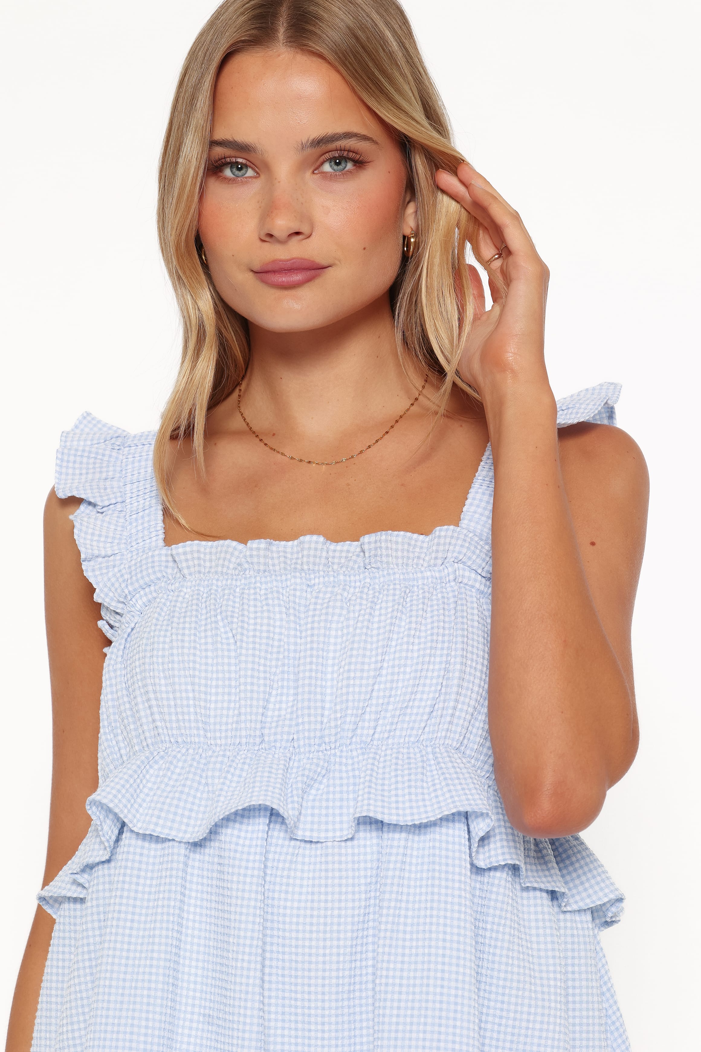 DRESSES Keonia Mini Dress - Baby Blue Gingham