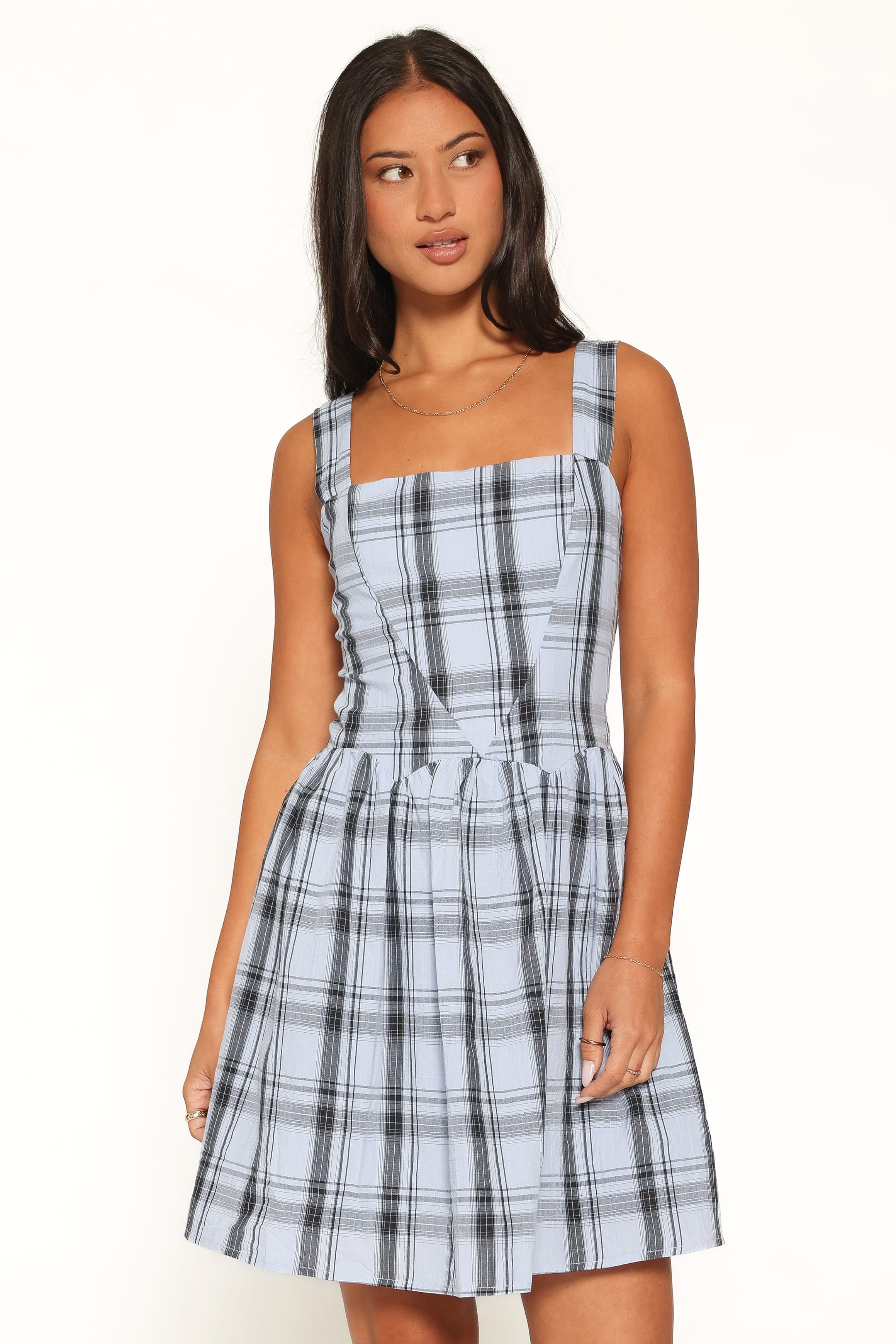 Kepler Mini Dress - Icy Blue Plaid | Petal & Pup USA