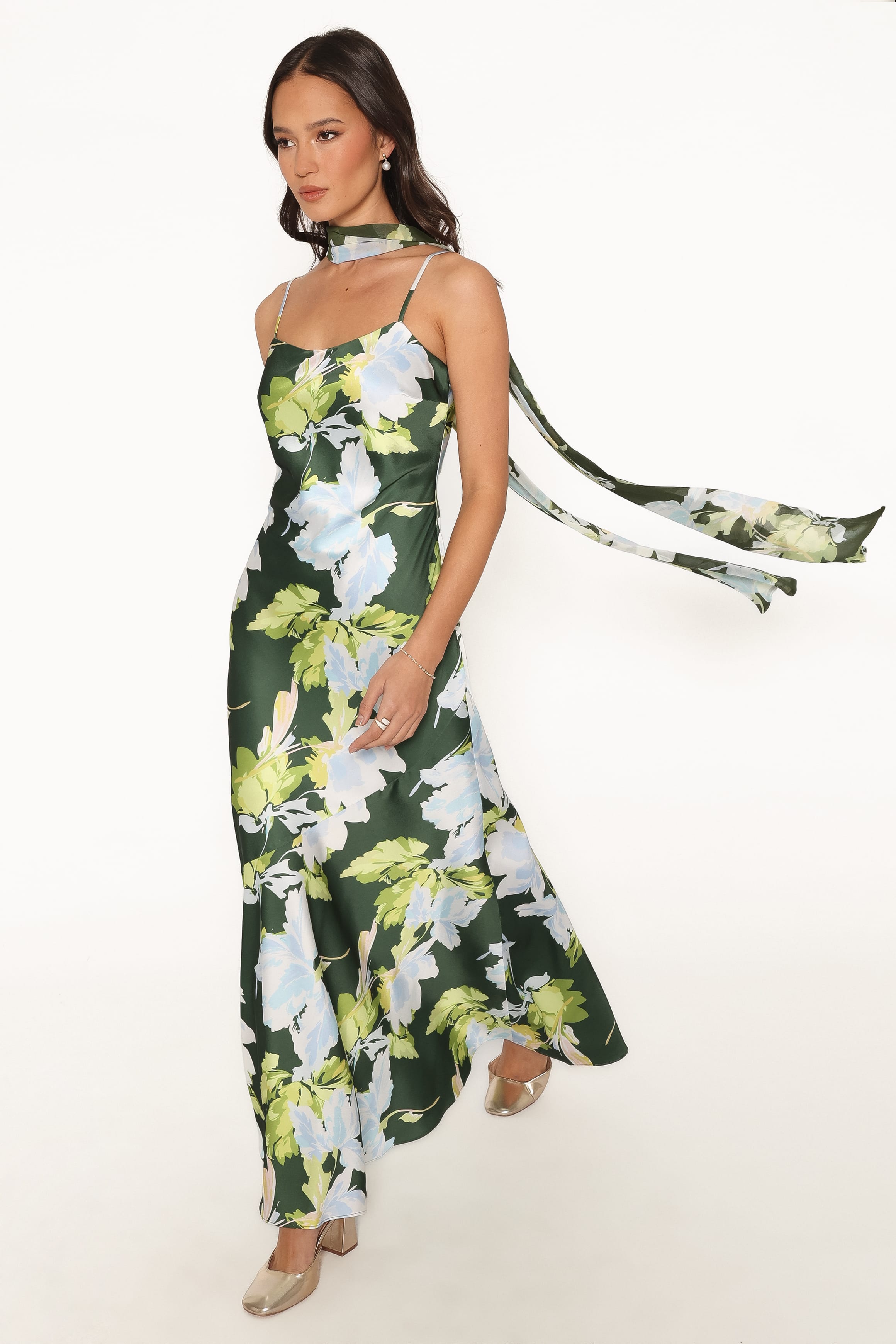 DRESSES Kinara Maxi Dress - Olive Floral