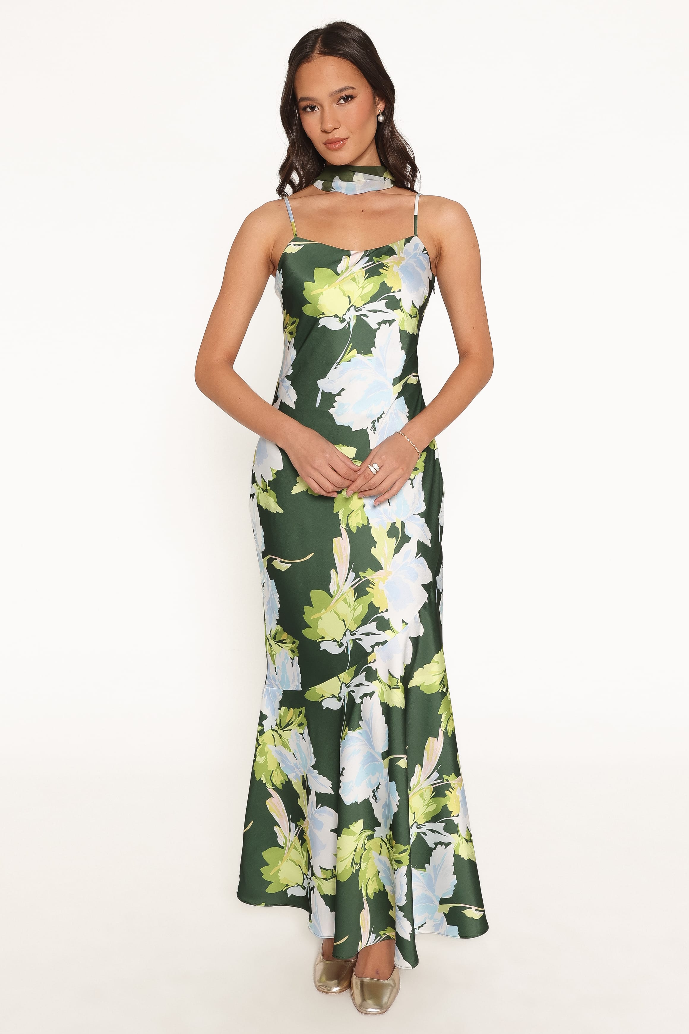 DRESSES Kinara Maxi Dress - Olive Floral