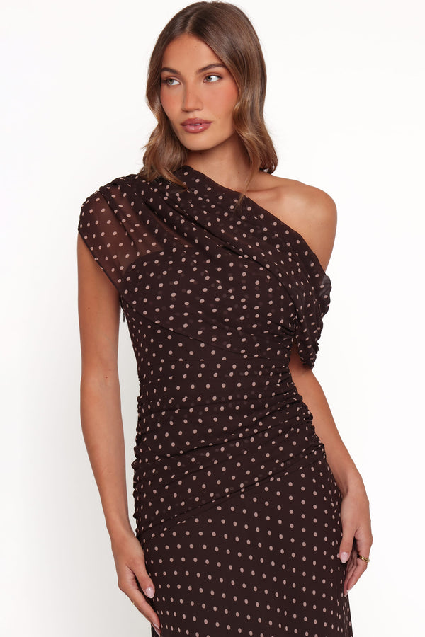 DRESSES Kyrene Off Shoulder Maxi Dress - Brown Spot