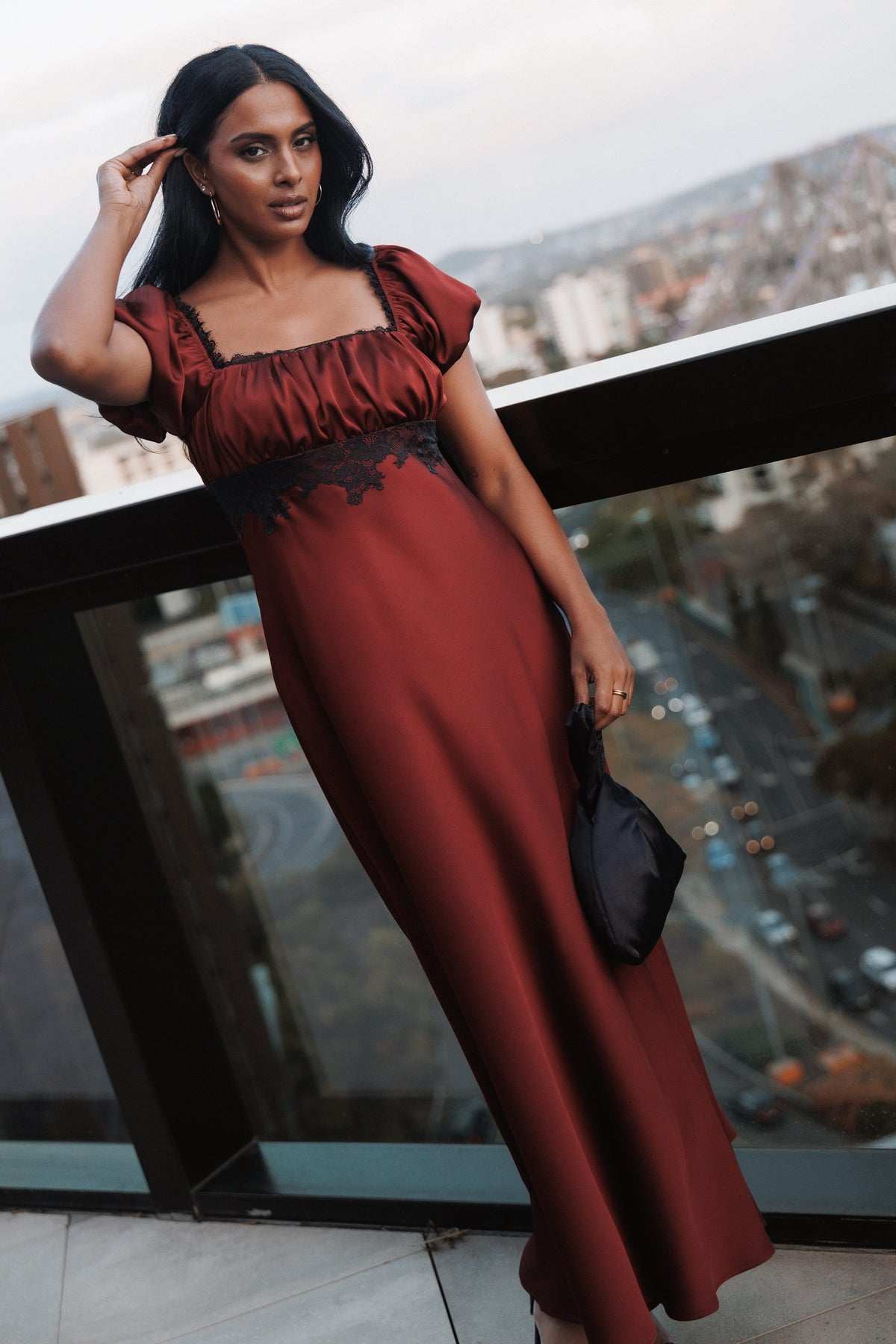 DRESSES Langford Midi Dress - Burgundy
