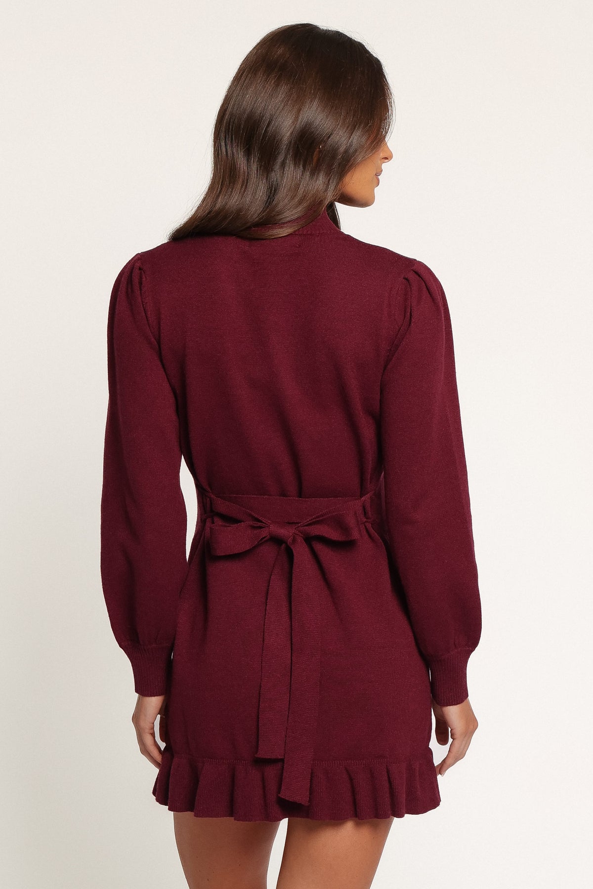 DRESSES Londyn Ruffle Sweater Mini Dress - Cherry