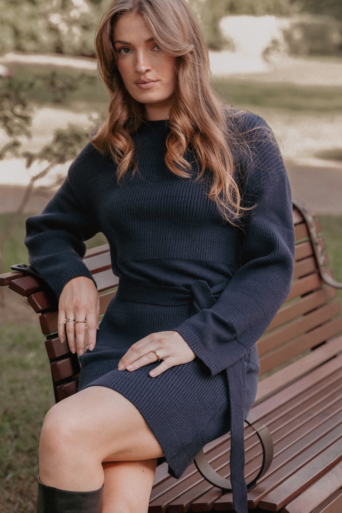 DRESSES Lucca Mini Sweater Dress - Navy