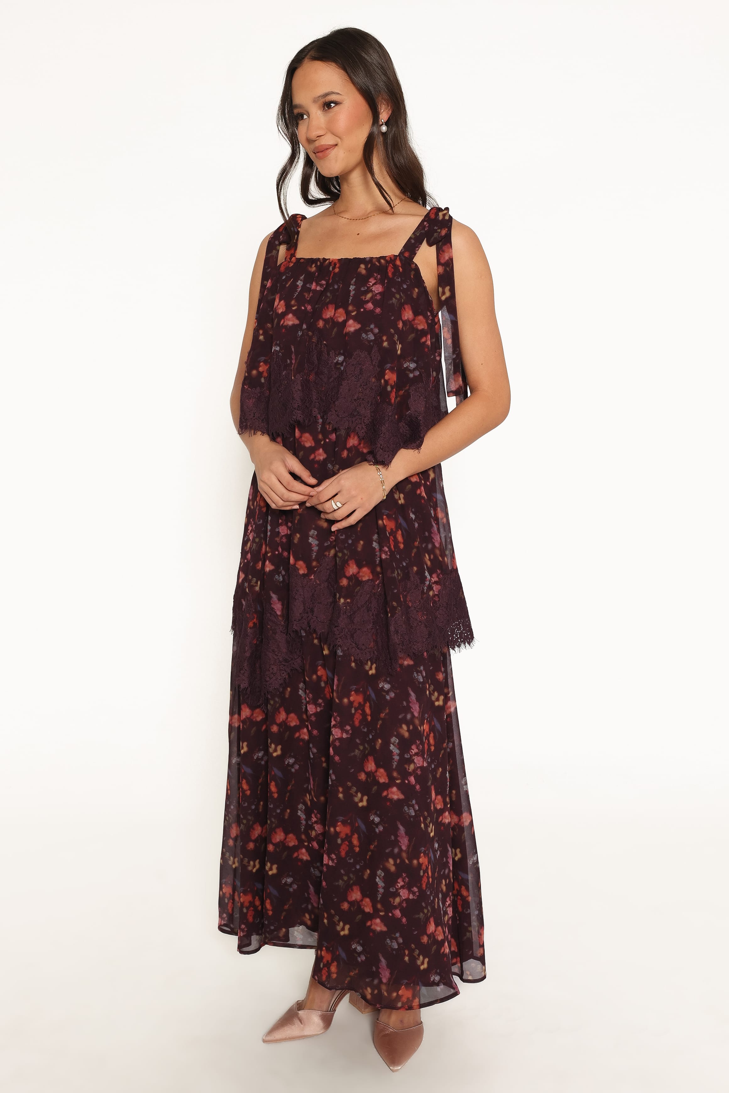 DRESSES Lunella Maxi Dress - Plum Blurred Floral
